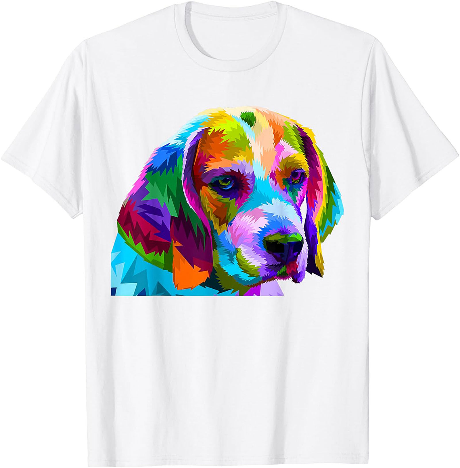 Pop Art Beagle T-shirt: Vibrant Geometric Dog Lover Graphic Tee