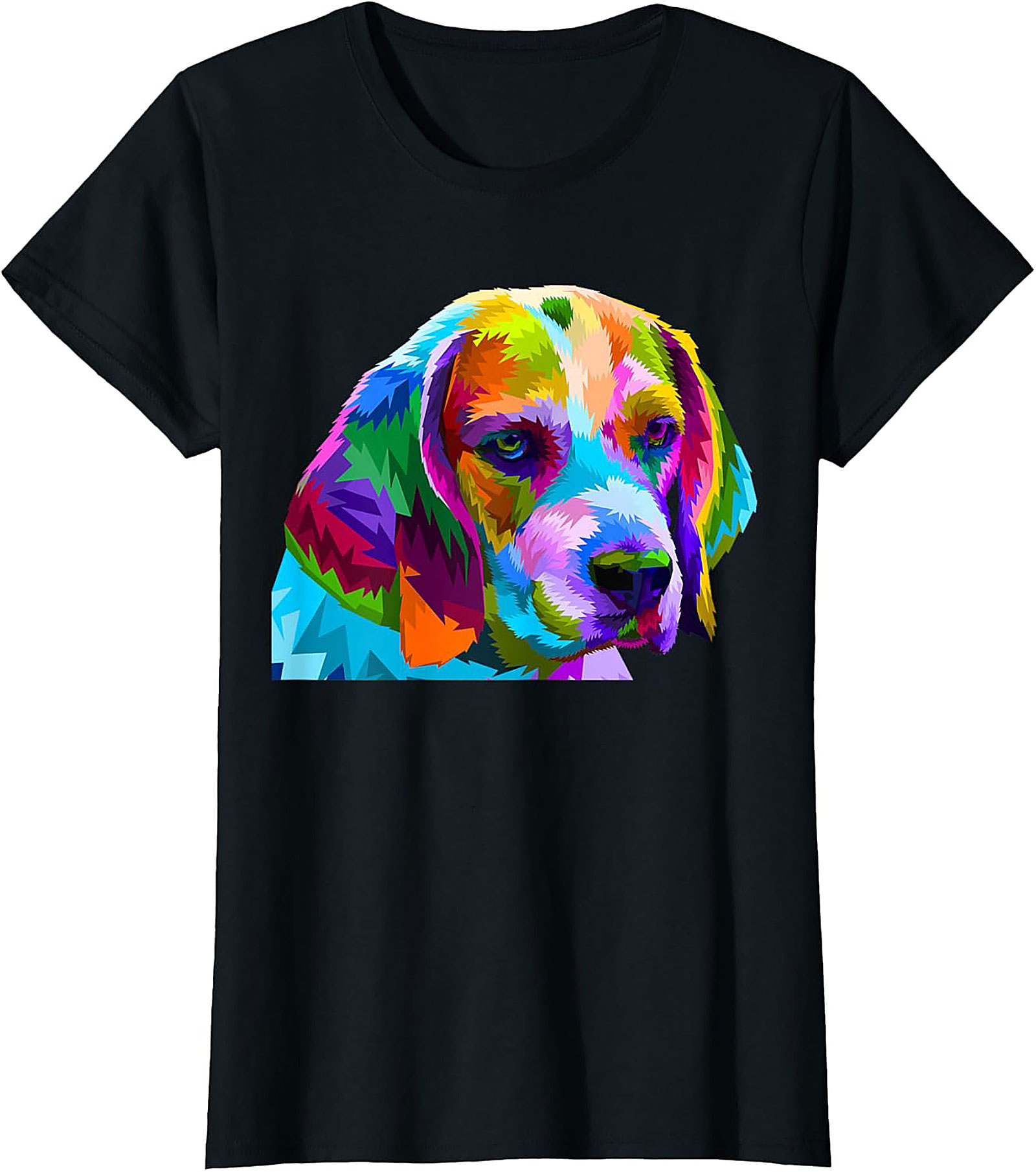 Pop Art Beagle T-shirt: Vibrant Geometric Dog Lover Graphic Tee
