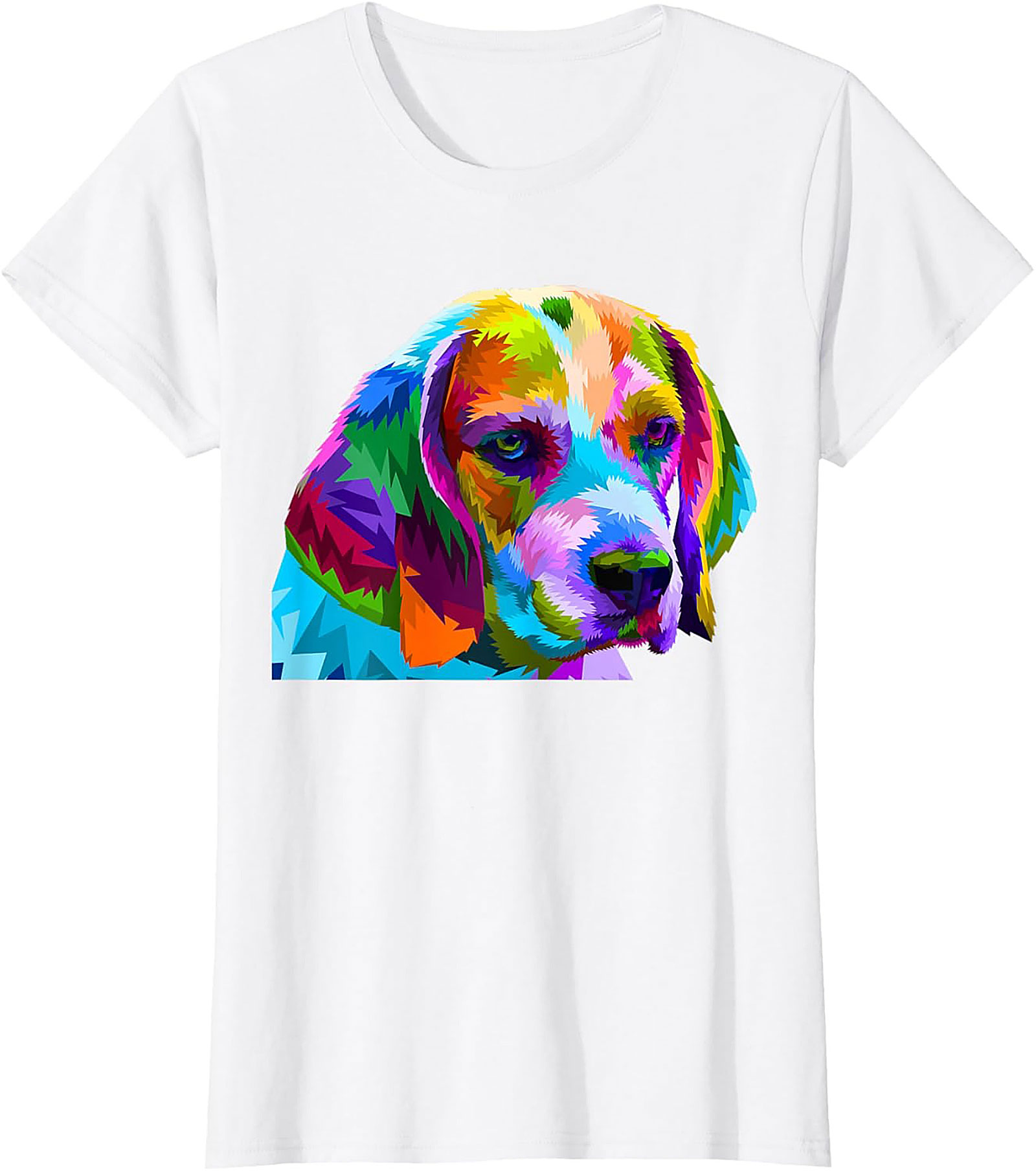 Pop Art Beagle T-shirt: Vibrant Geometric Dog Lover Graphic Tee