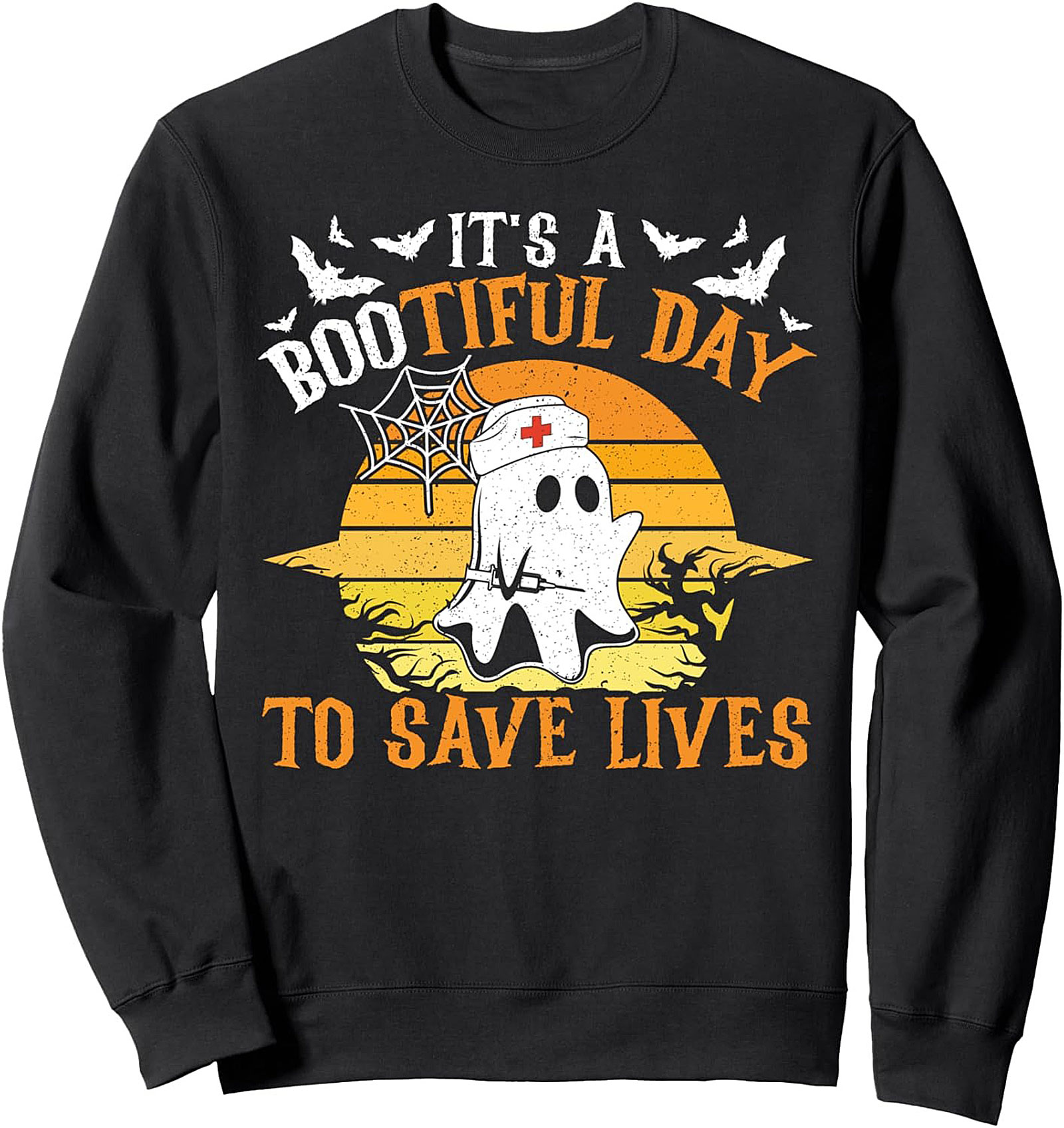 Boo-tiful Day Nurse Halloween Crewneck Sweatshirt