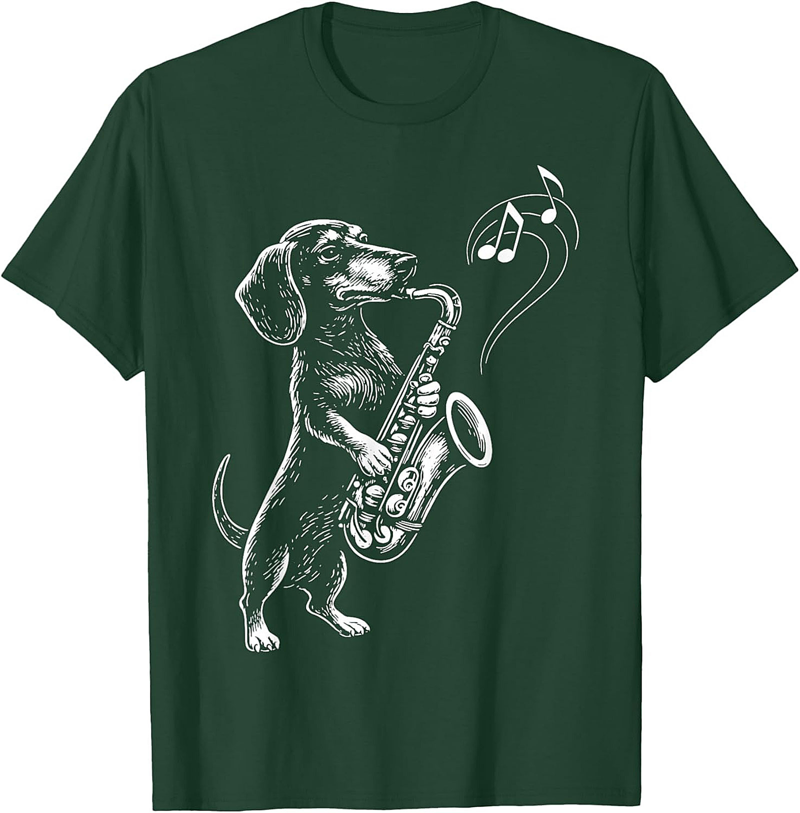 The Jazz Hound: Dachshund Saxophone Graphic Tee