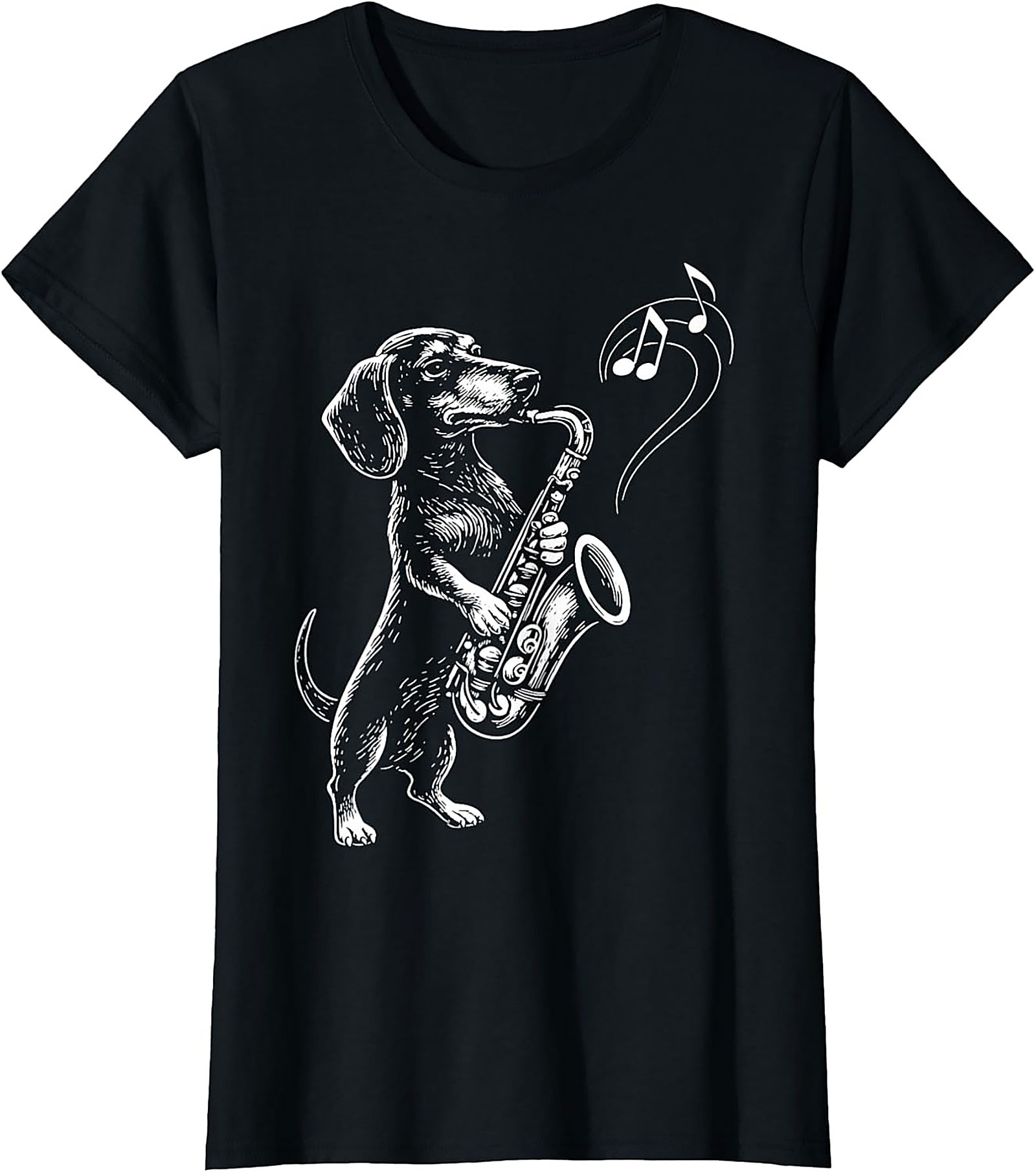 The Jazz Hound: Dachshund Saxophone Graphic Tee