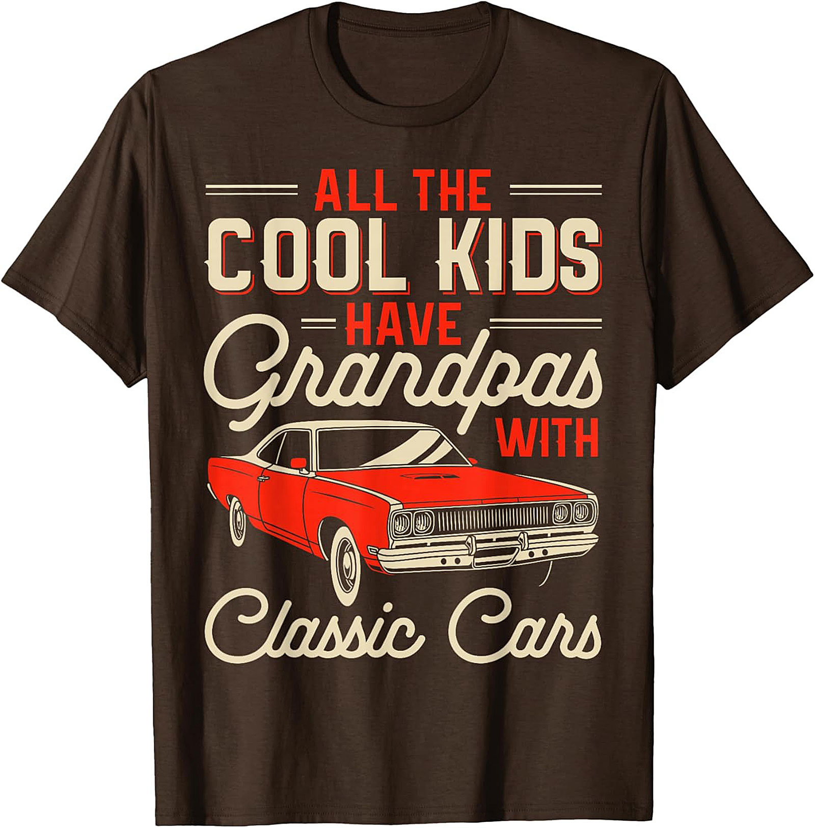 Classic Car Grandpa Graphic Tee Funny Muscle Car Shirt