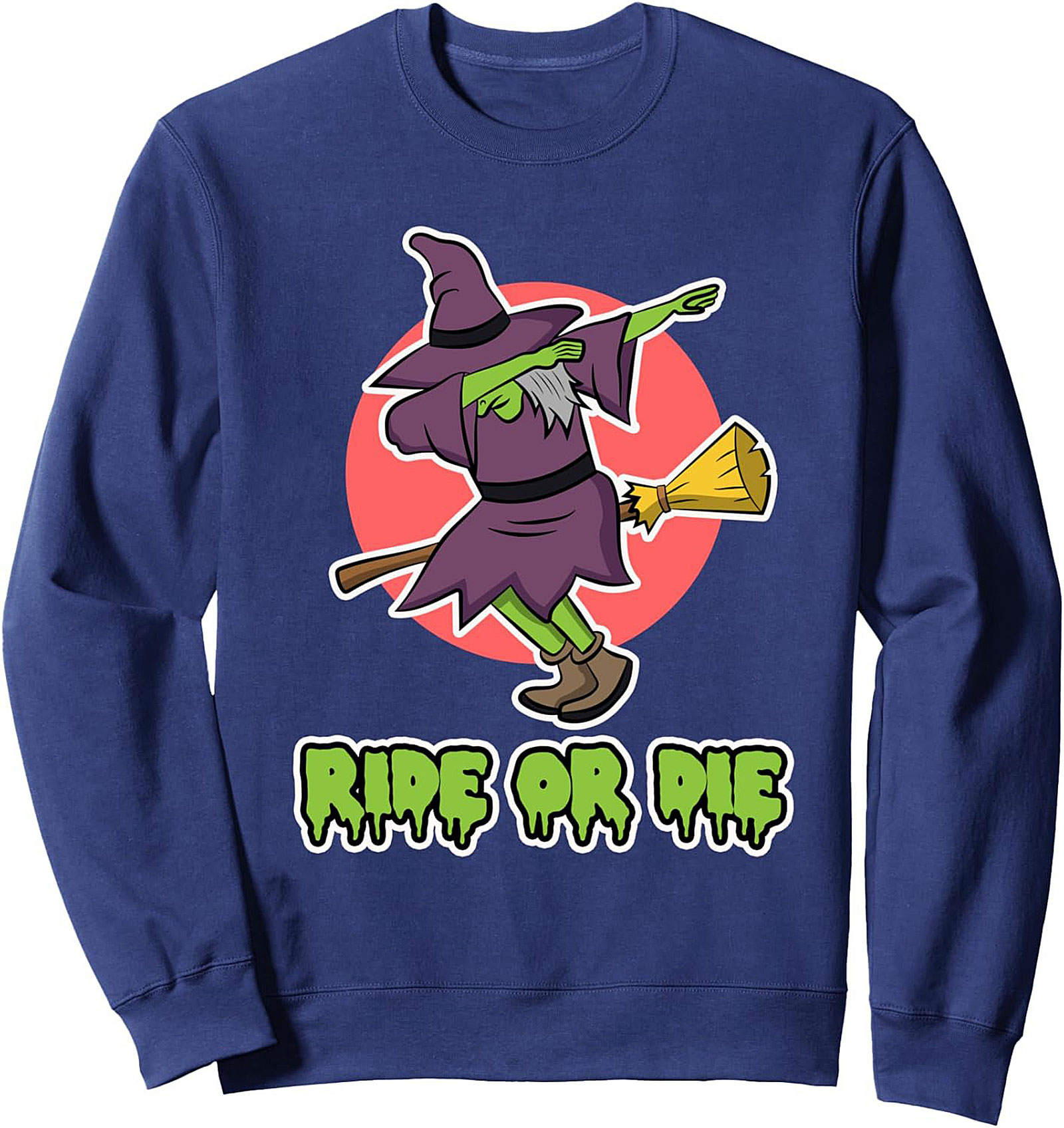 Dabbing Witch Crewneck Sweatshirt | Funny Halloween Pullover