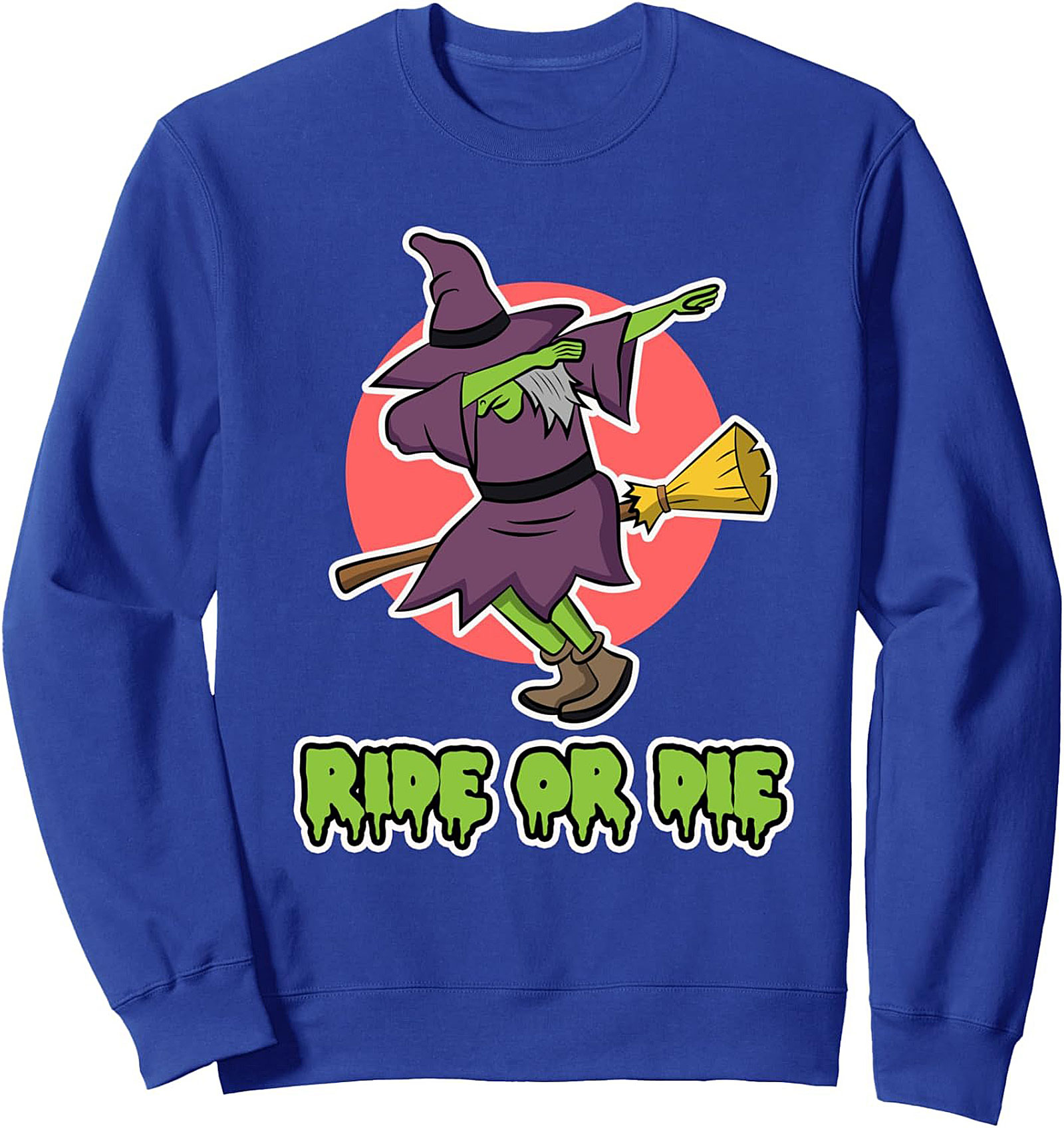 Dabbing Witch Crewneck Sweatshirt | Funny Halloween Pullover