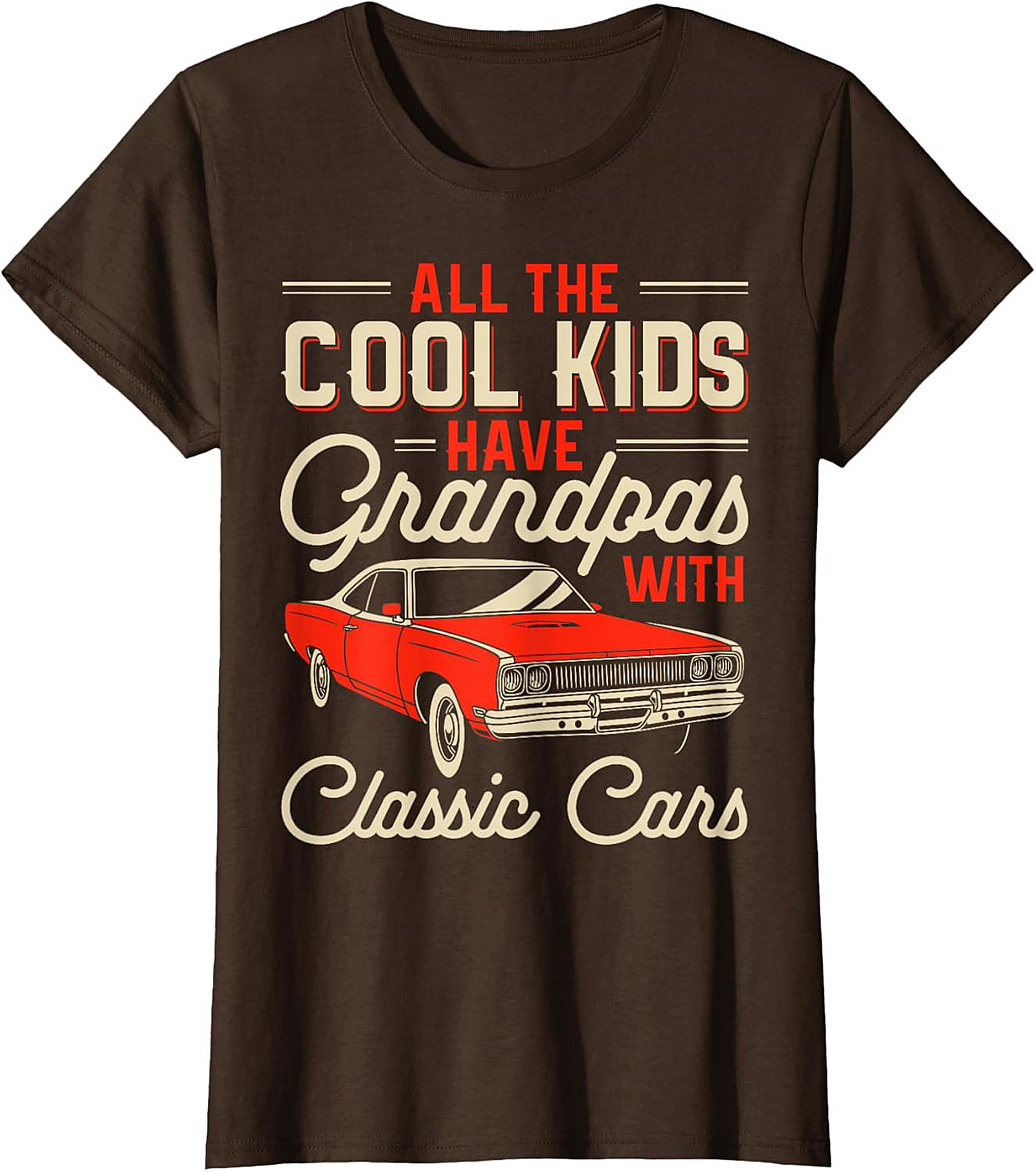 Classic Car Grandpa Graphic Tee Funny Muscle Car Shirt