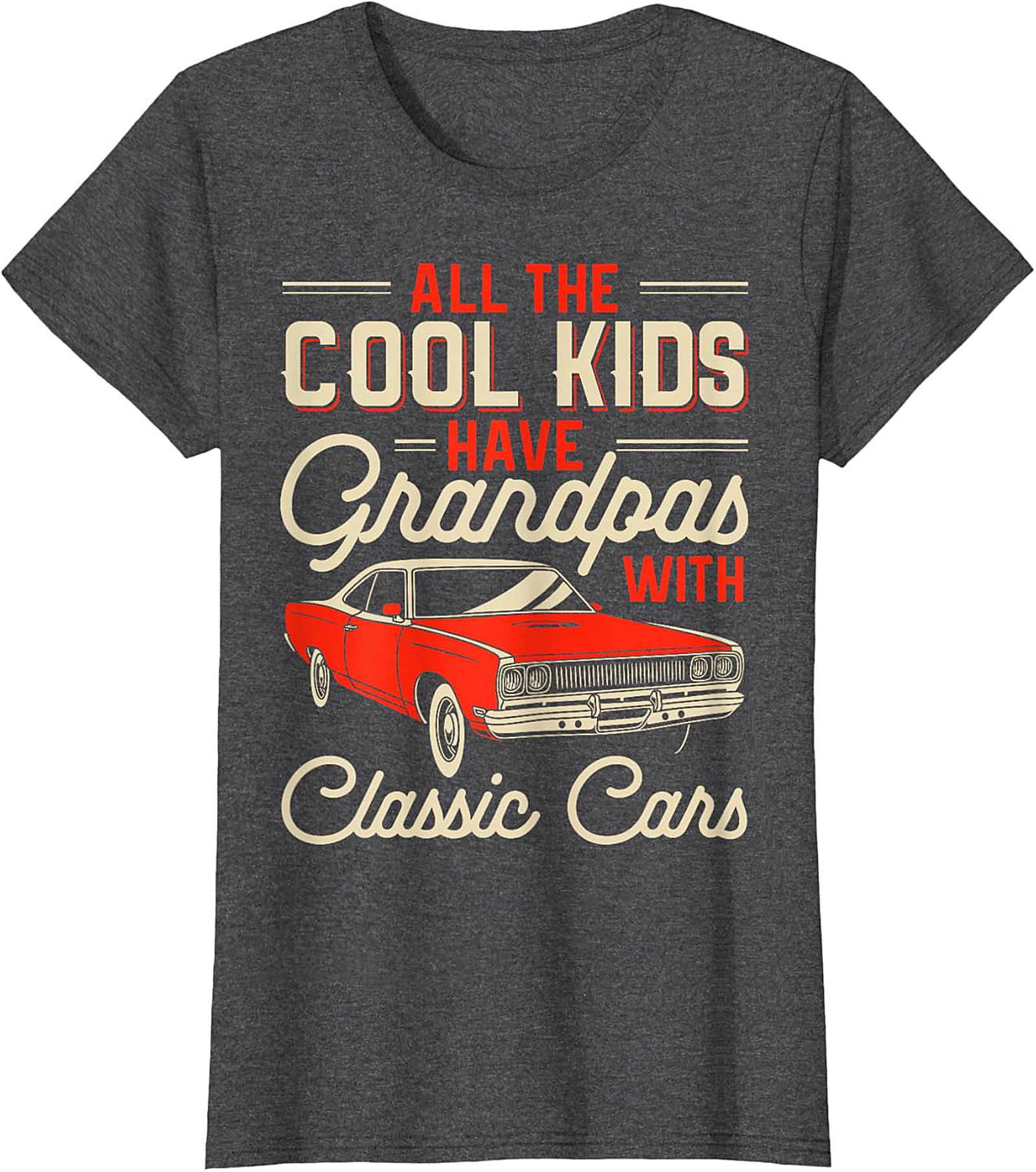 Classic Car Grandpa Graphic Tee Funny Muscle Car Shirt