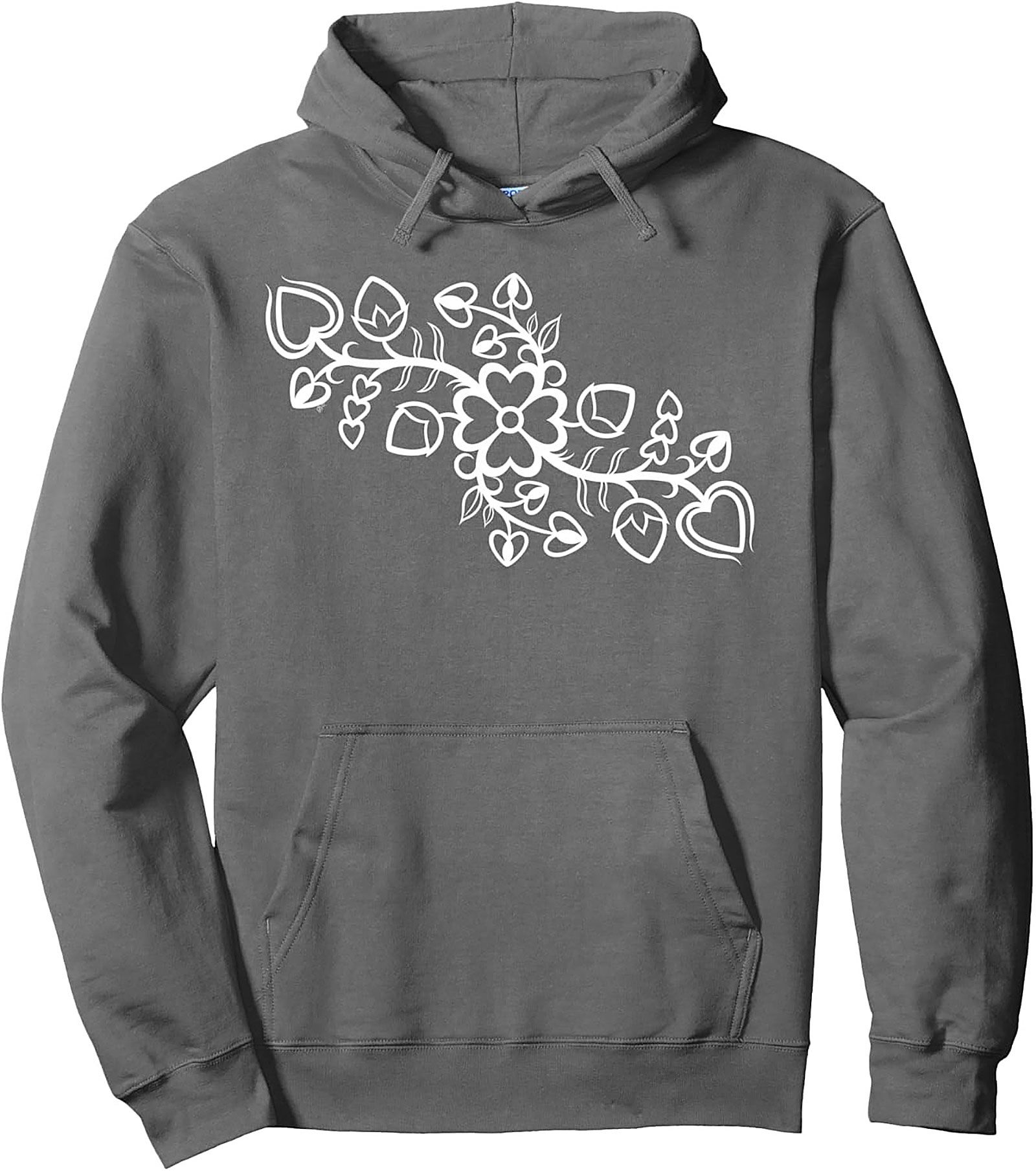 Folk Art Floral Vine Pullover Hoodie Cozy Unisex Fit