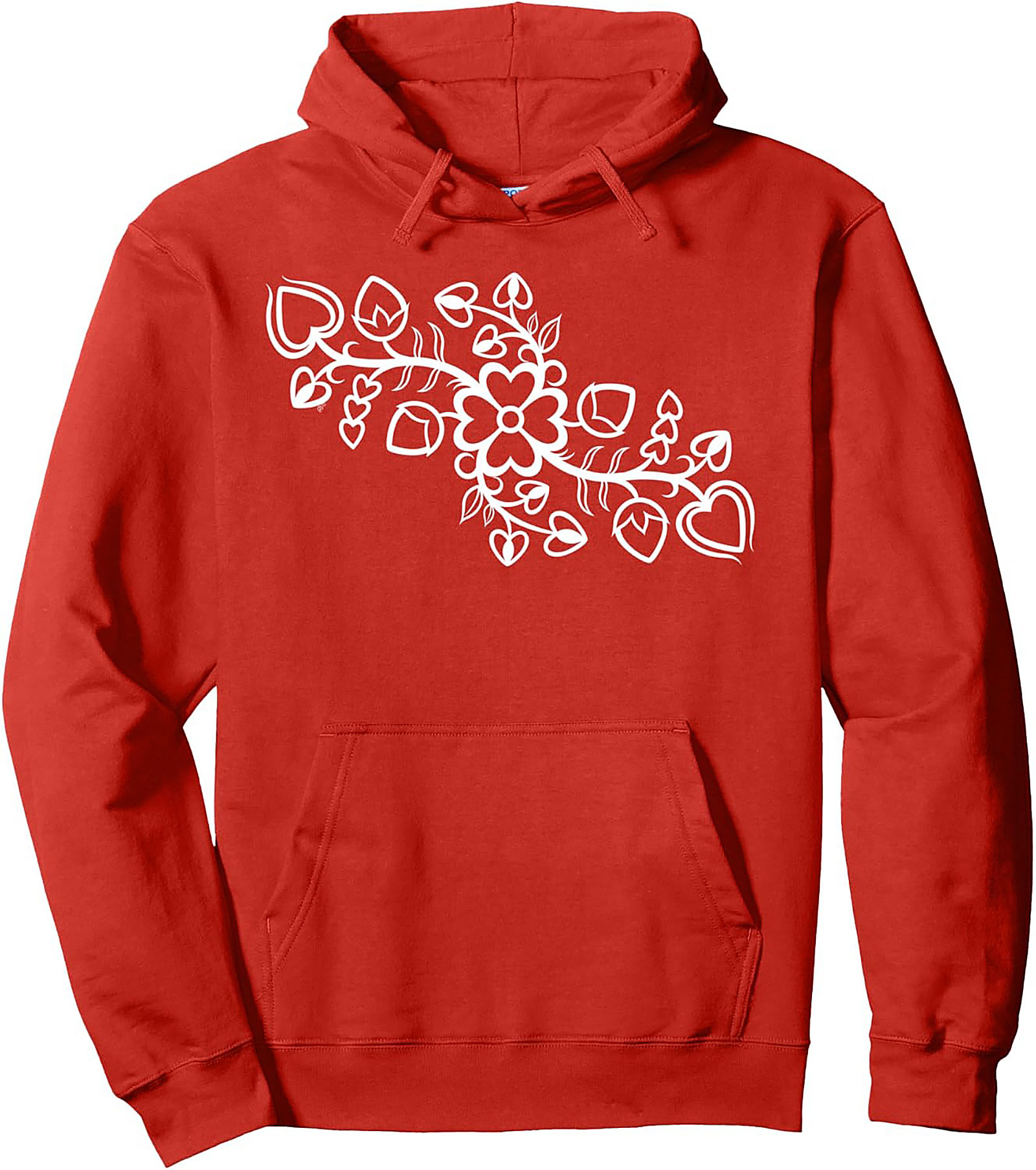 Folk Art Floral Vine Pullover Hoodie Cozy Unisex Fit