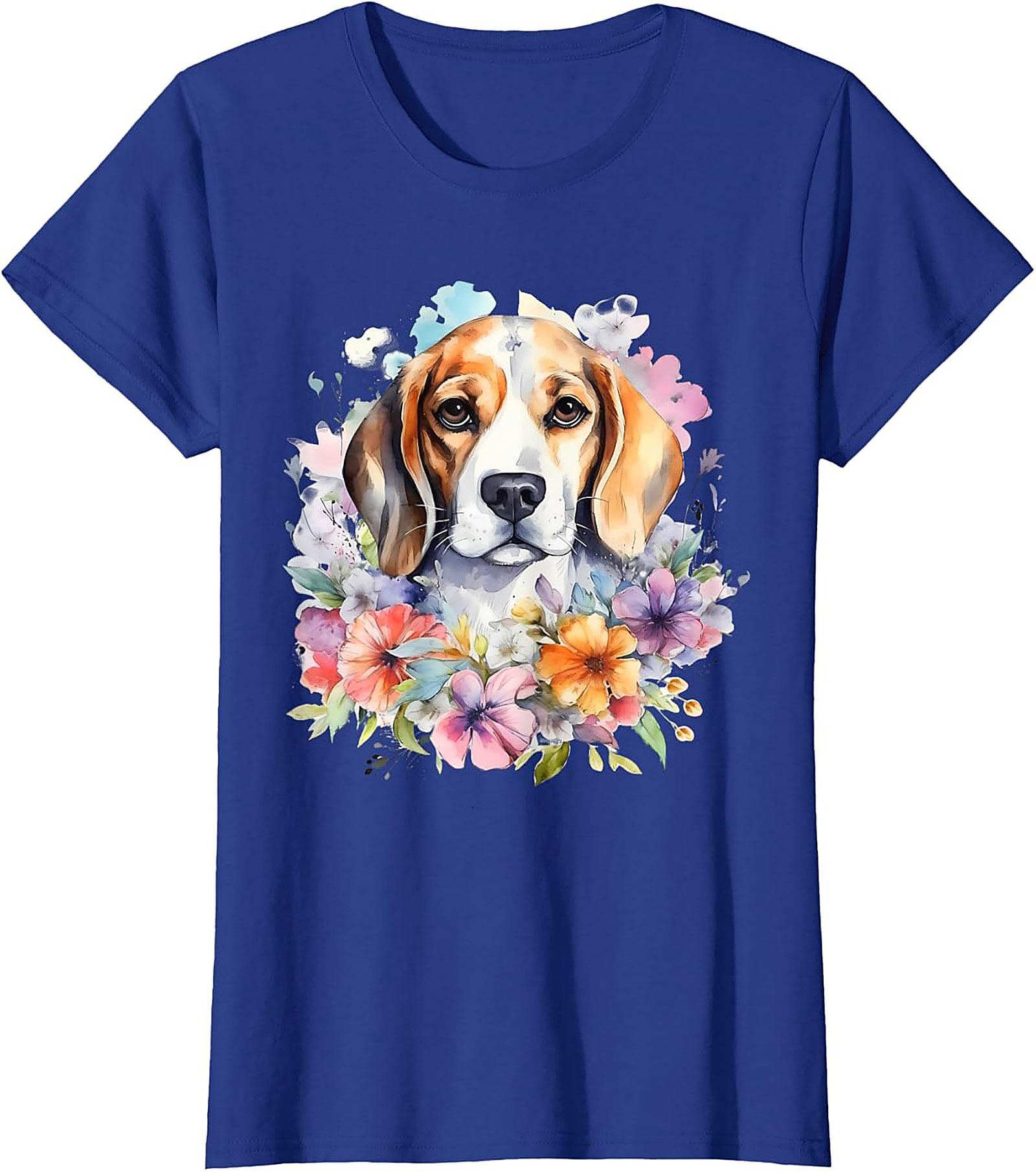 Watercolor Beagle Floral Graphic Tee | Cute Dog Lover Unisex Shirt