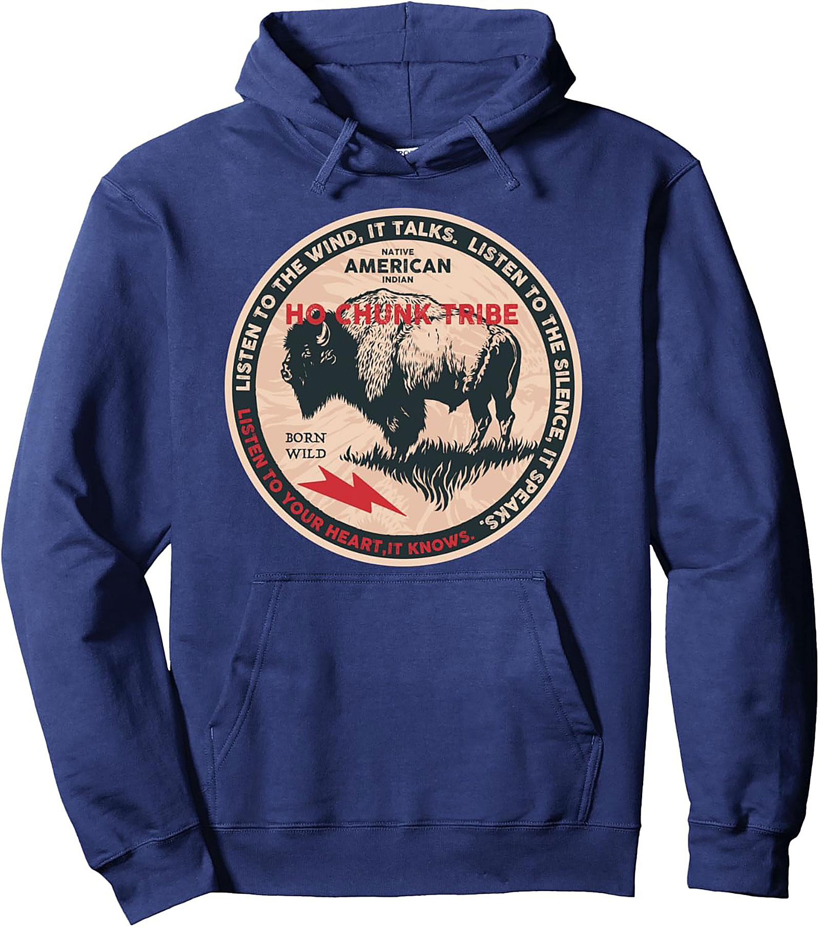 Ho-Chunk Tribe Bison Pullover Hoodie 