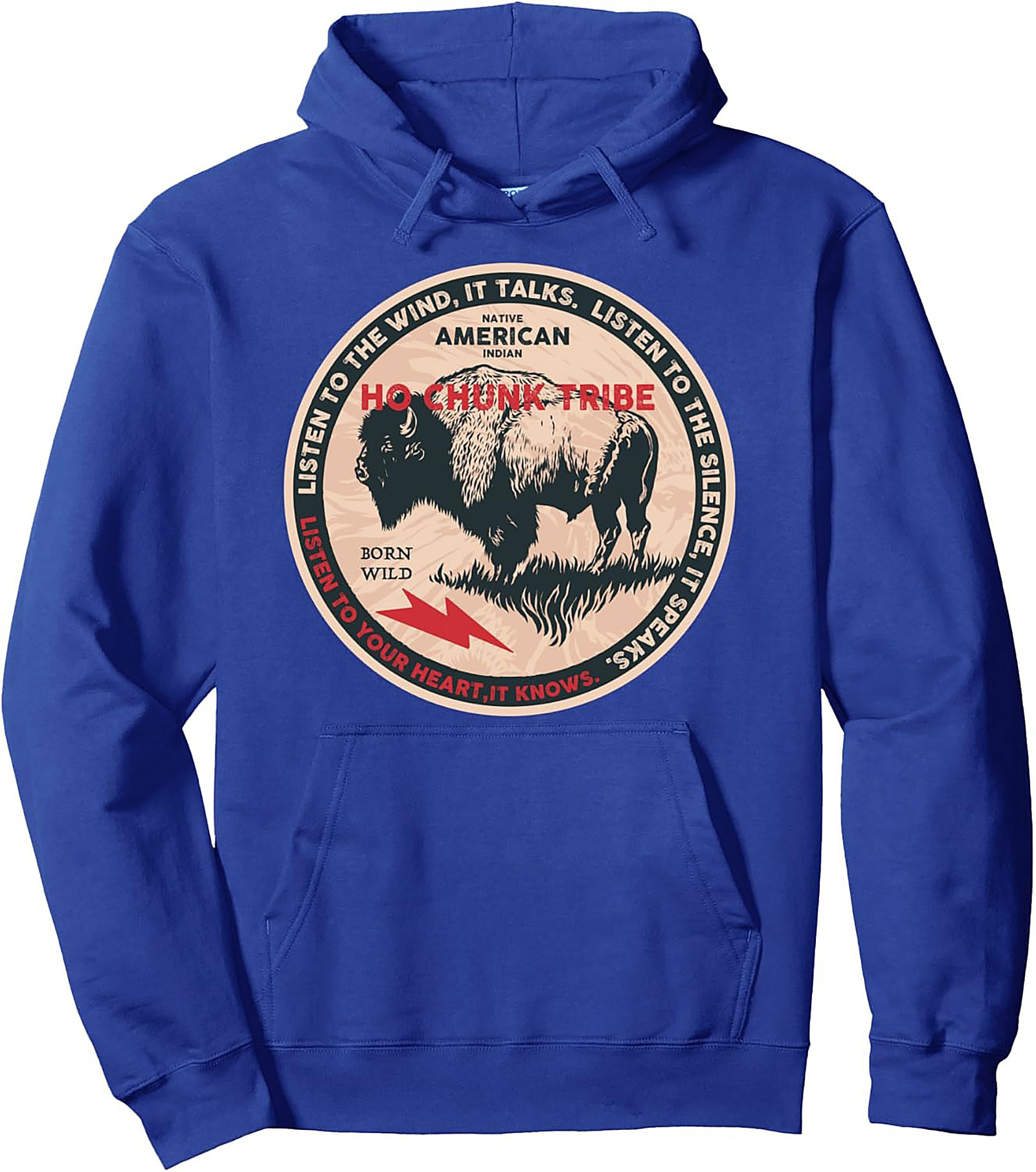 Ho-Chunk Tribe Bison Pullover Hoodie 