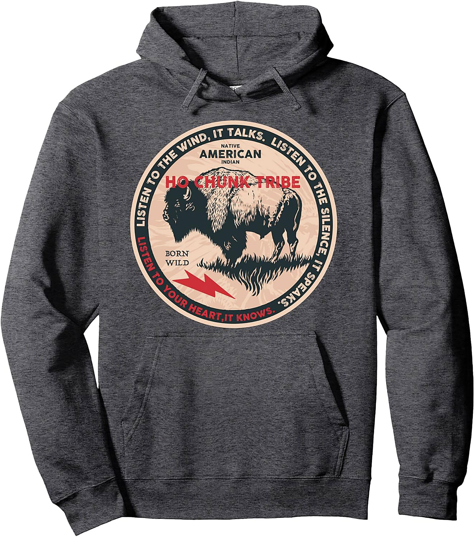 Ho-Chunk Tribe Bison Pullover Hoodie 