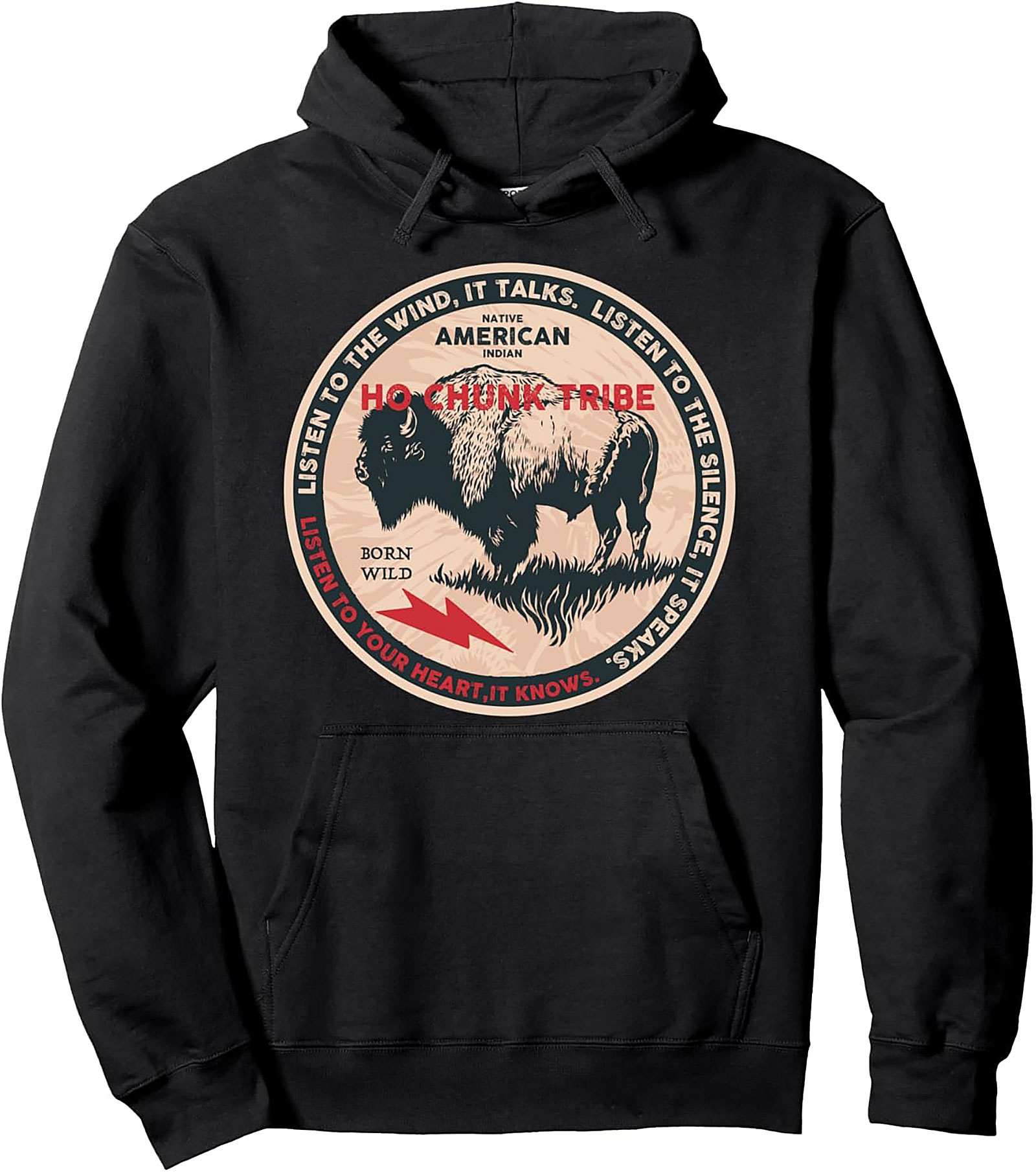 Ho-Chunk Tribe Bison Pullover Hoodie