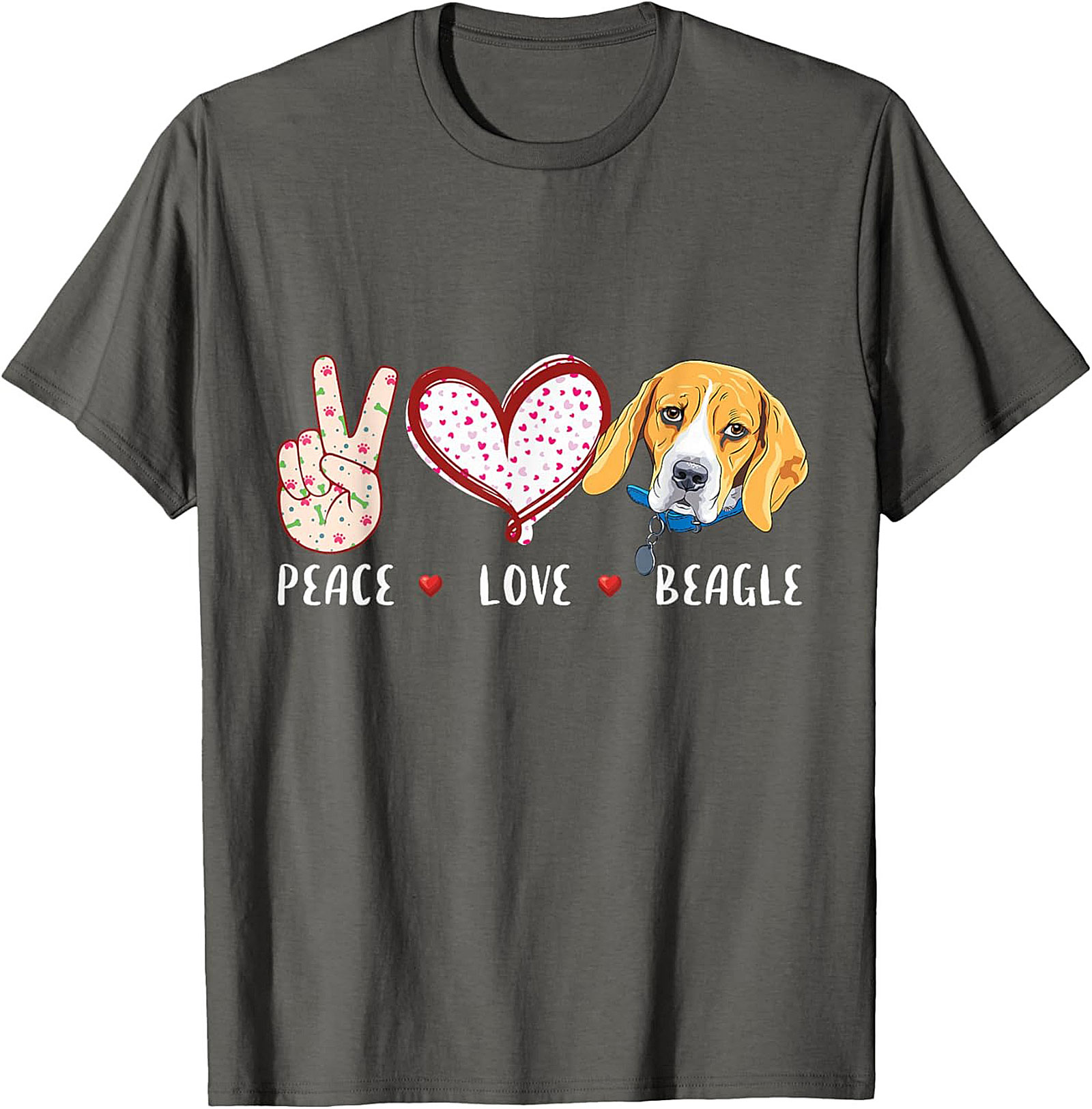Peace Love Beagle T-Shirt – Funny Dog Lover Graphic Tee