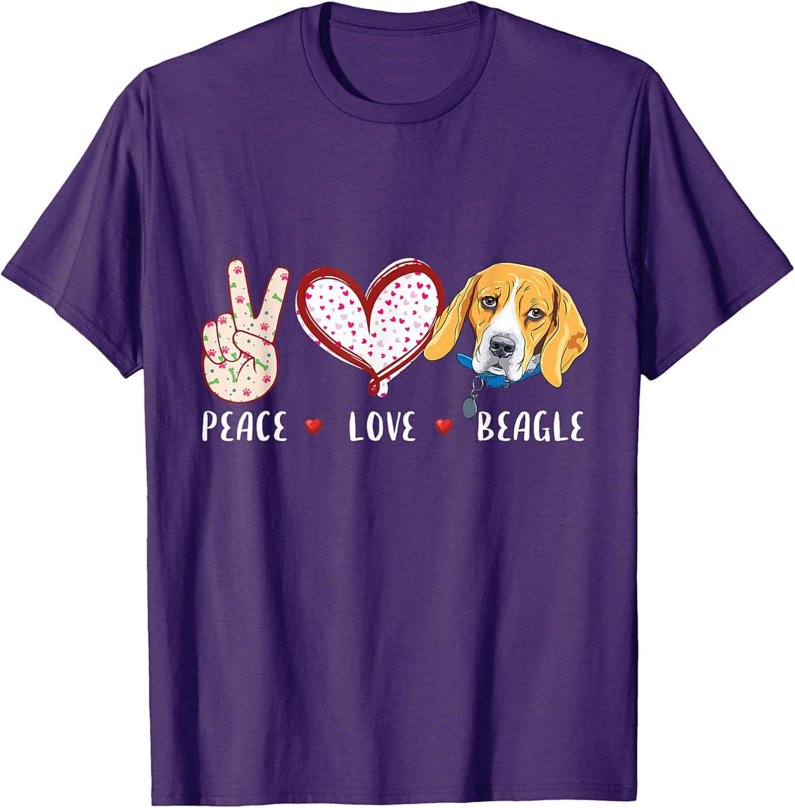 Peace Love Beagle T-Shirt – Funny Dog Lover Graphic Tee