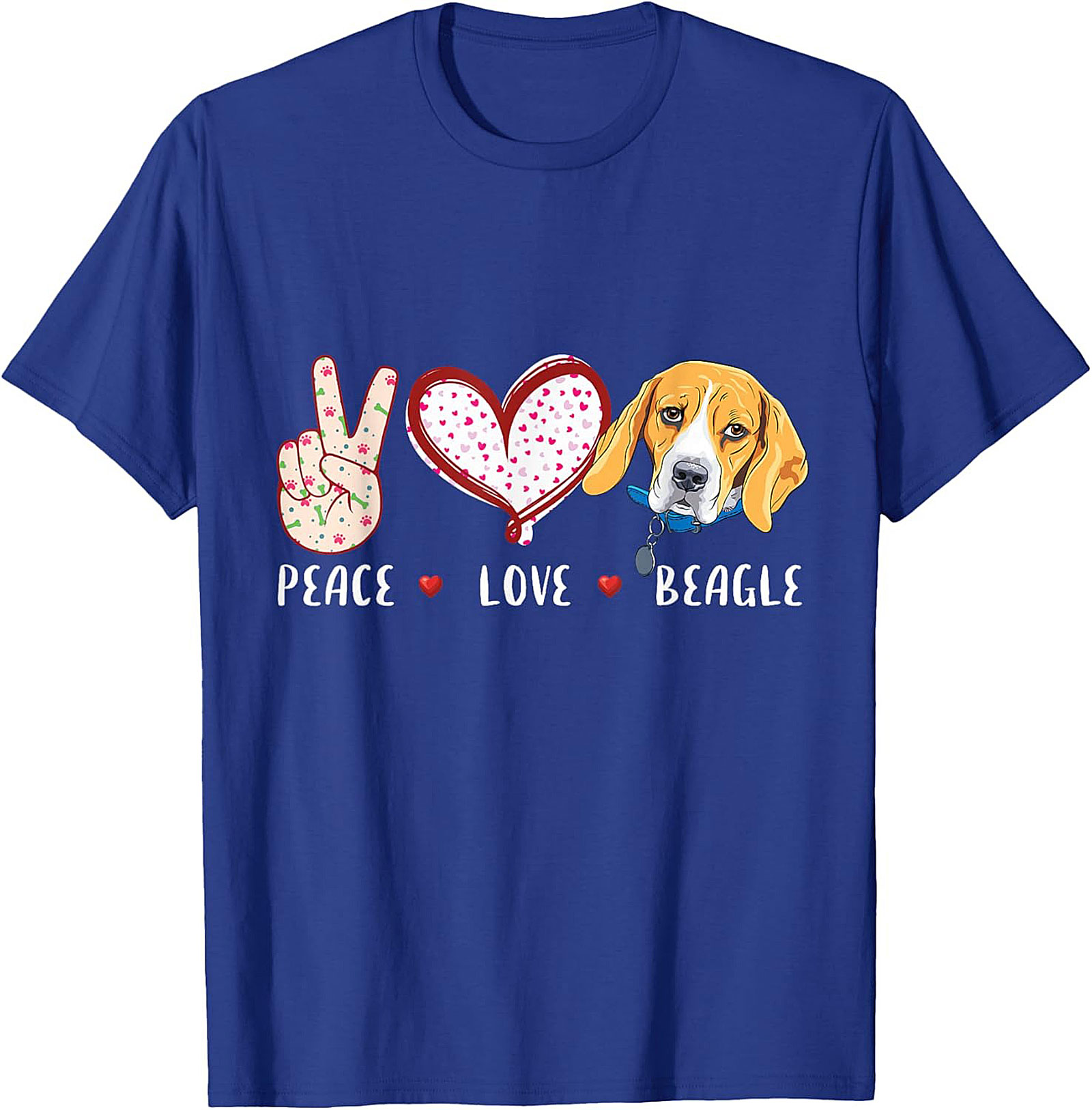 Peace Love Beagle T-Shirt – Funny Dog Lover Graphic Tee