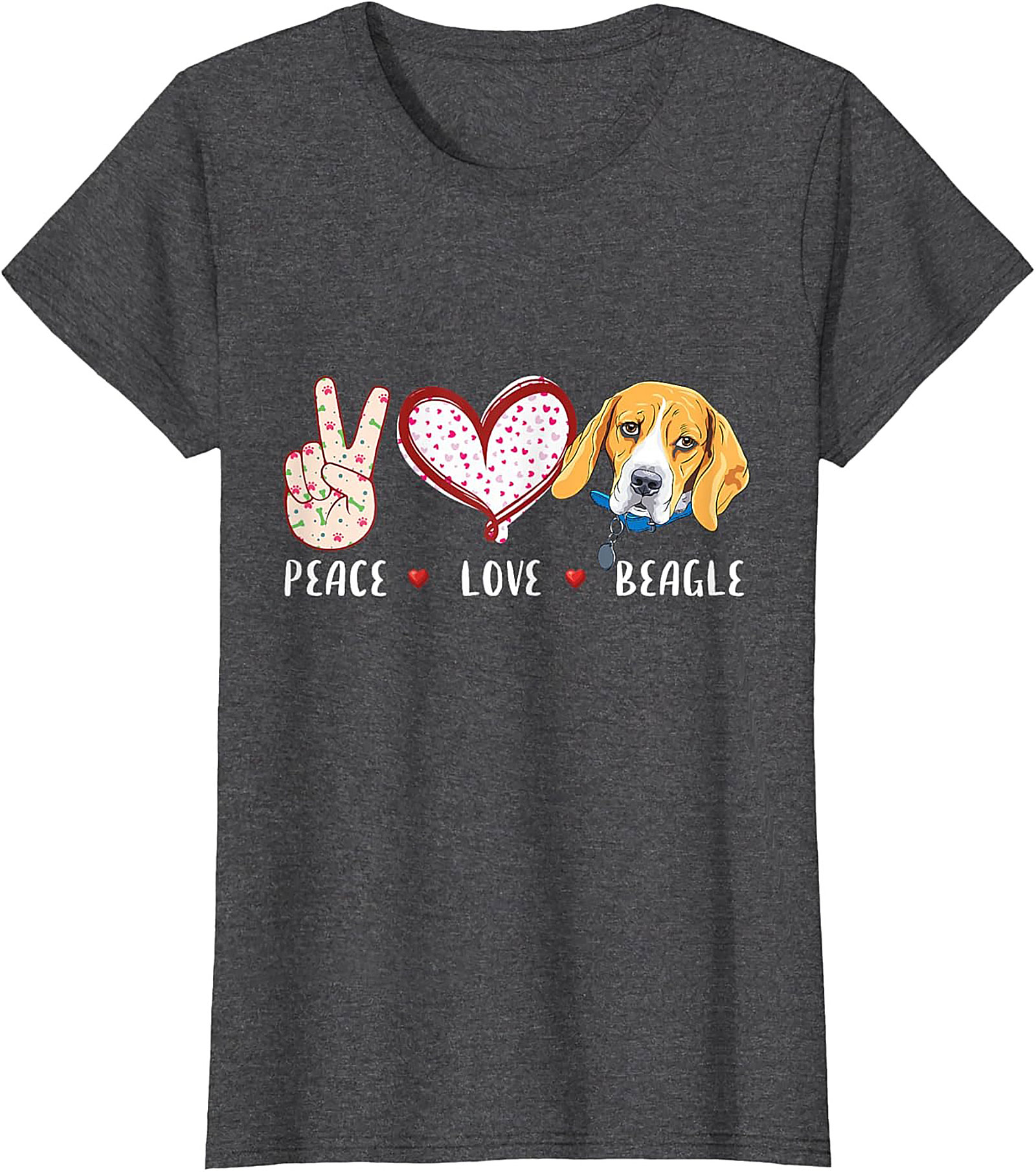 Peace Love Beagle T-Shirt – Funny Dog Lover Graphic Tee