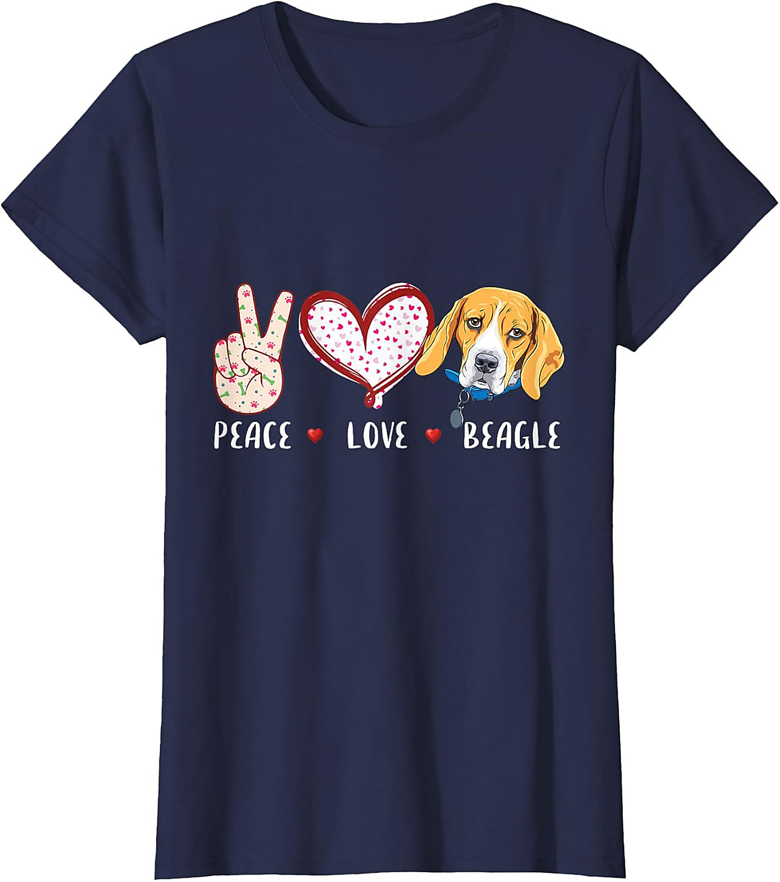 Peace Love Beagle T-Shirt – Funny Dog Lover Graphic Tee