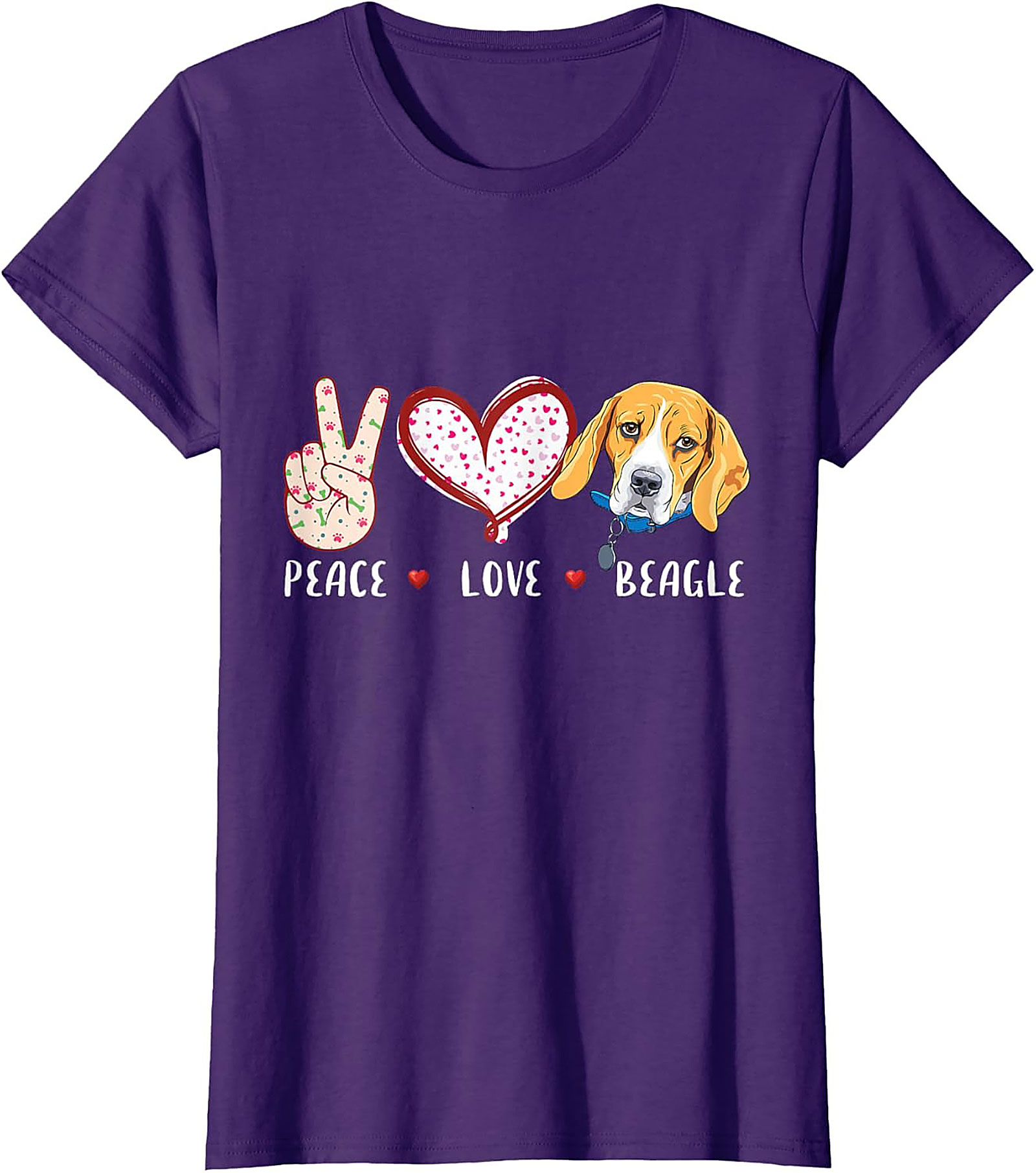 Peace Love Beagle T-Shirt – Funny Dog Lover Graphic Tee