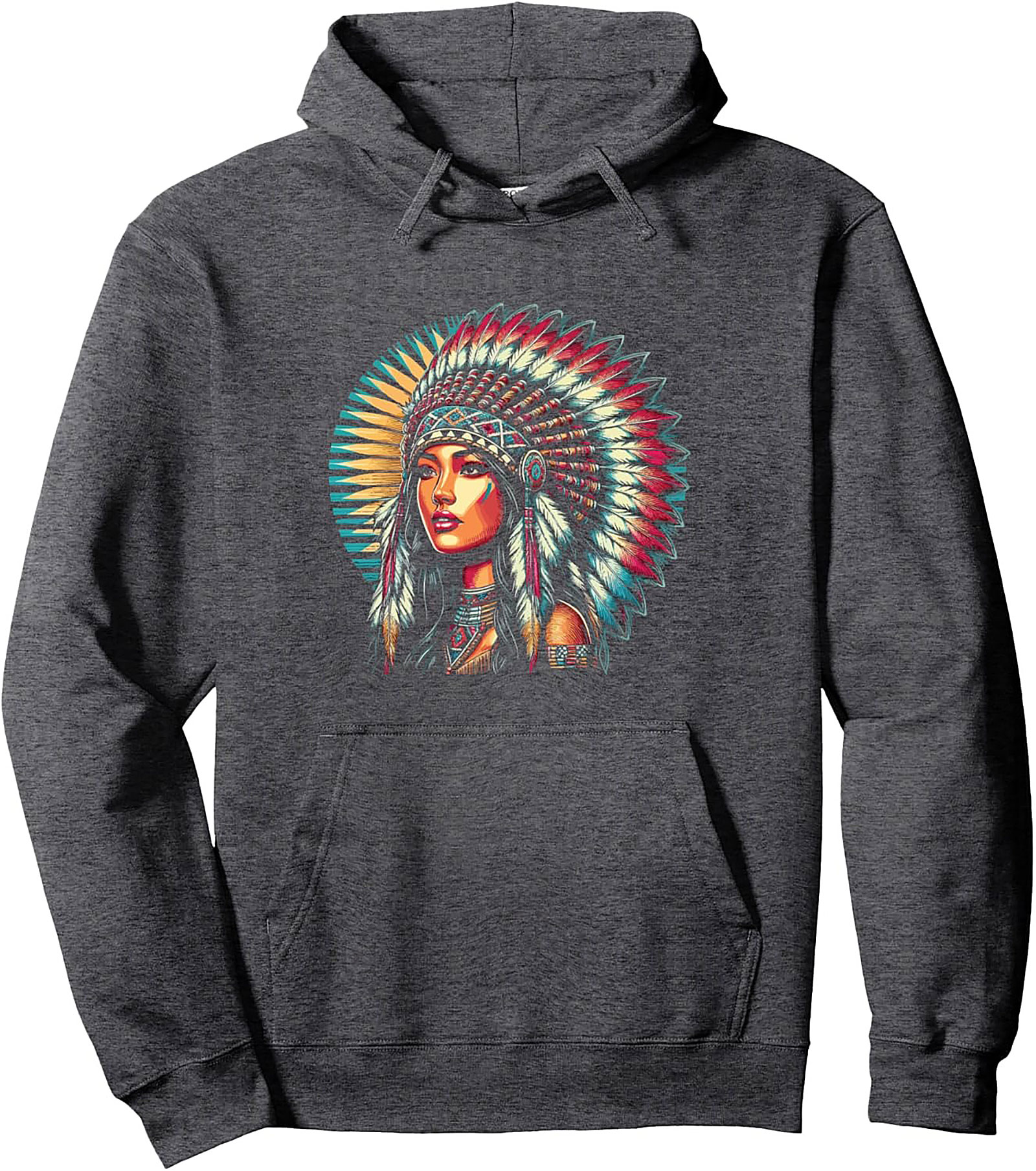 Indigenous Warrior Graphic Hoodie Cozy Unisex Pullover