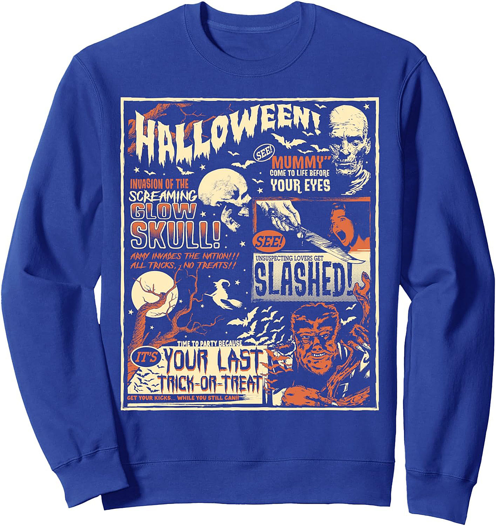 Vintage Horror Movie Poster Sweatshirt | Cozy Halloween Crewneck