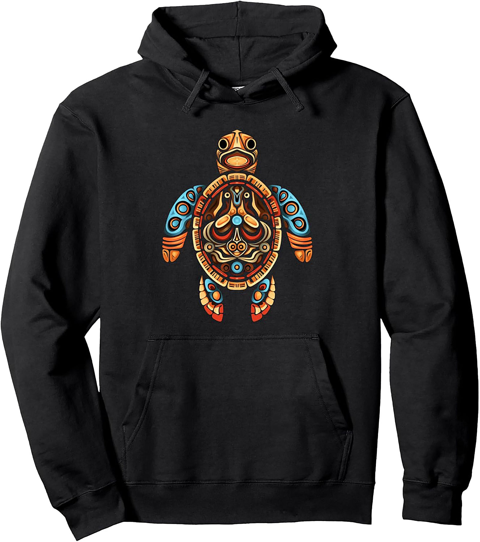 Tribal Turtle Graphic Hoodie Cozy Unisex Pullover Gift