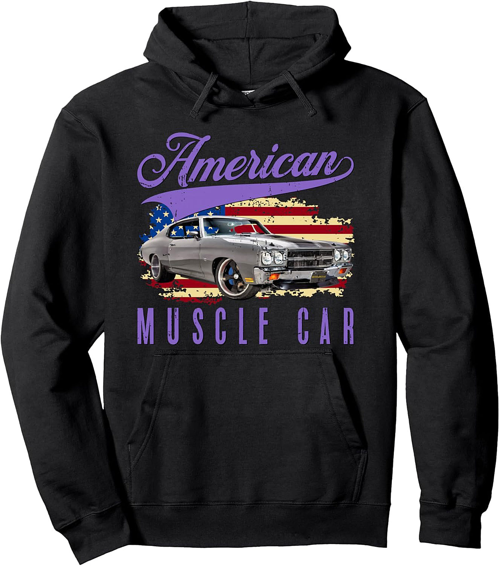 American Muscle Car Pullover Hoodie Vintage Graphic