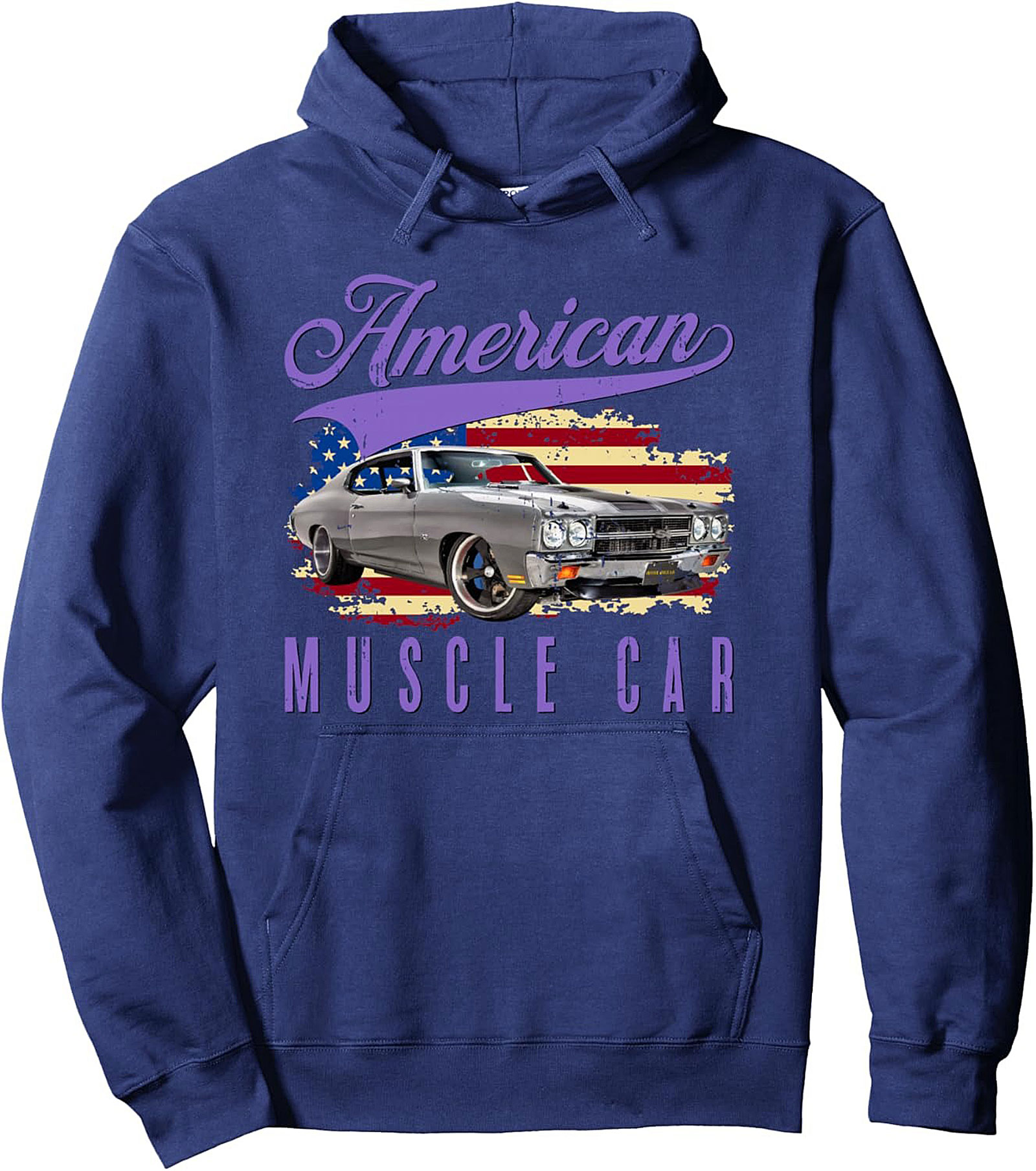 American Muscle Car Pullover Hoodie Vintage Graphic