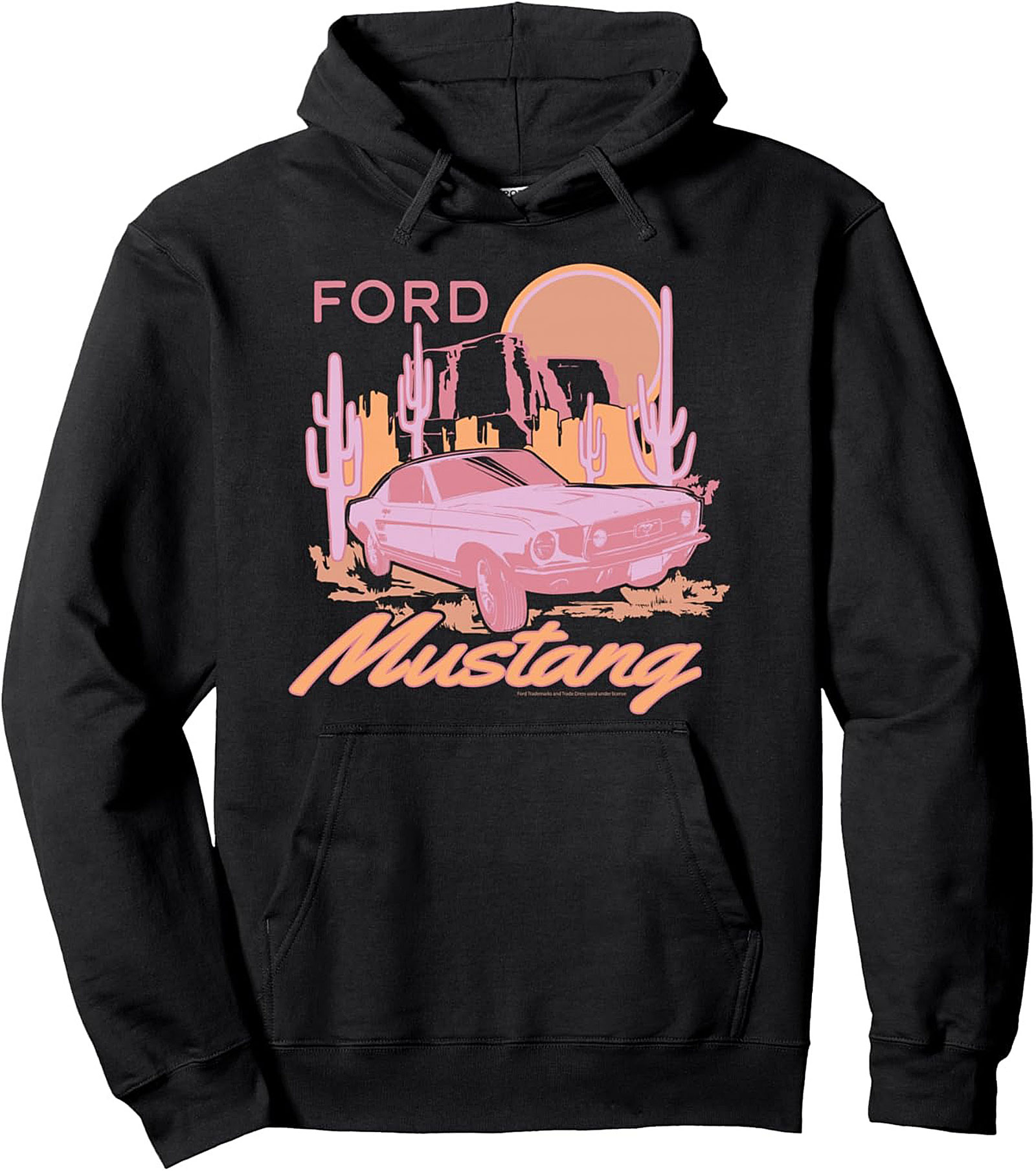 Retro Mustang Graphic Hoodie Vintage Car Pullover