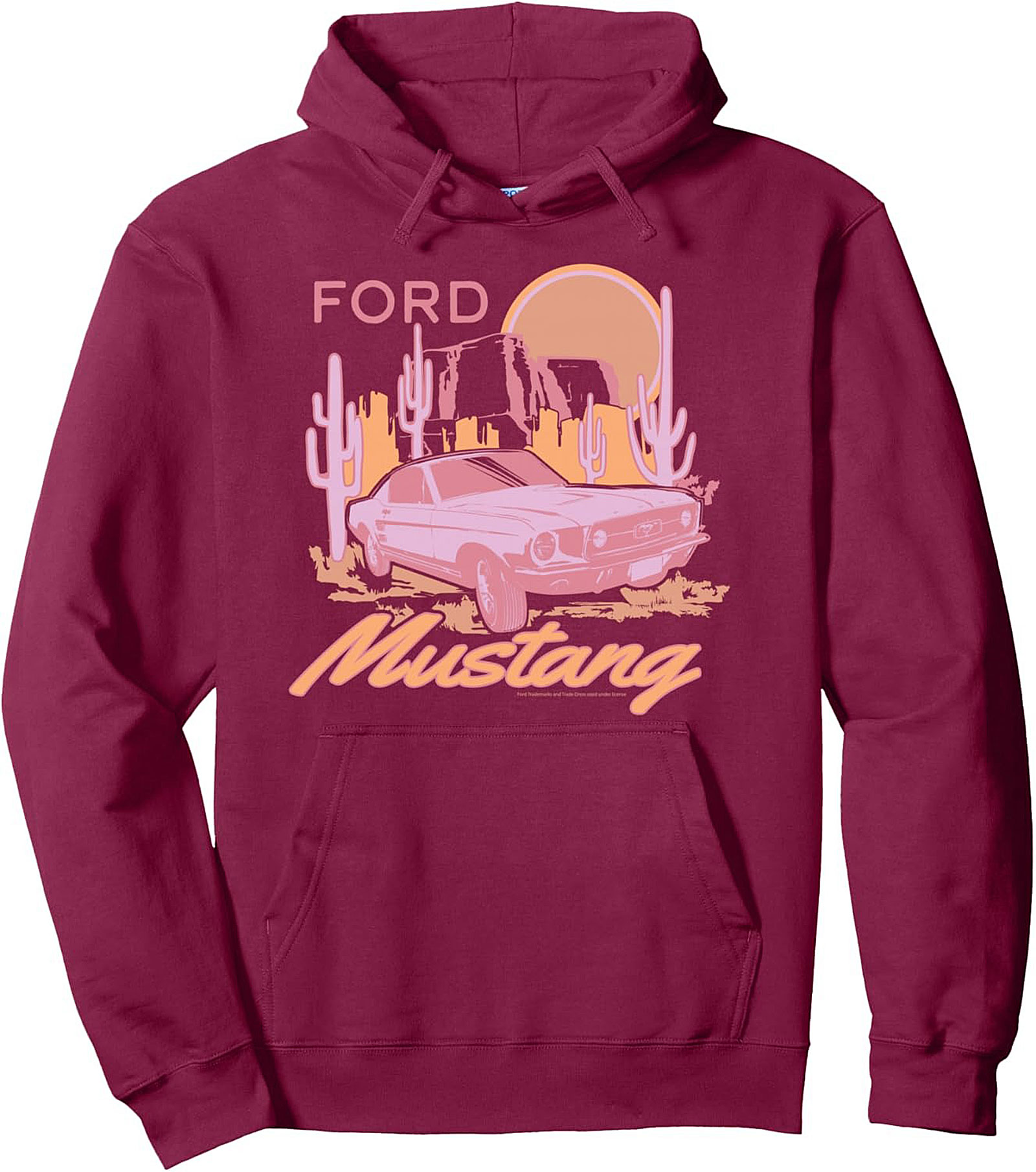 Retro Mustang Graphic Hoodie Vintage Car Pullover