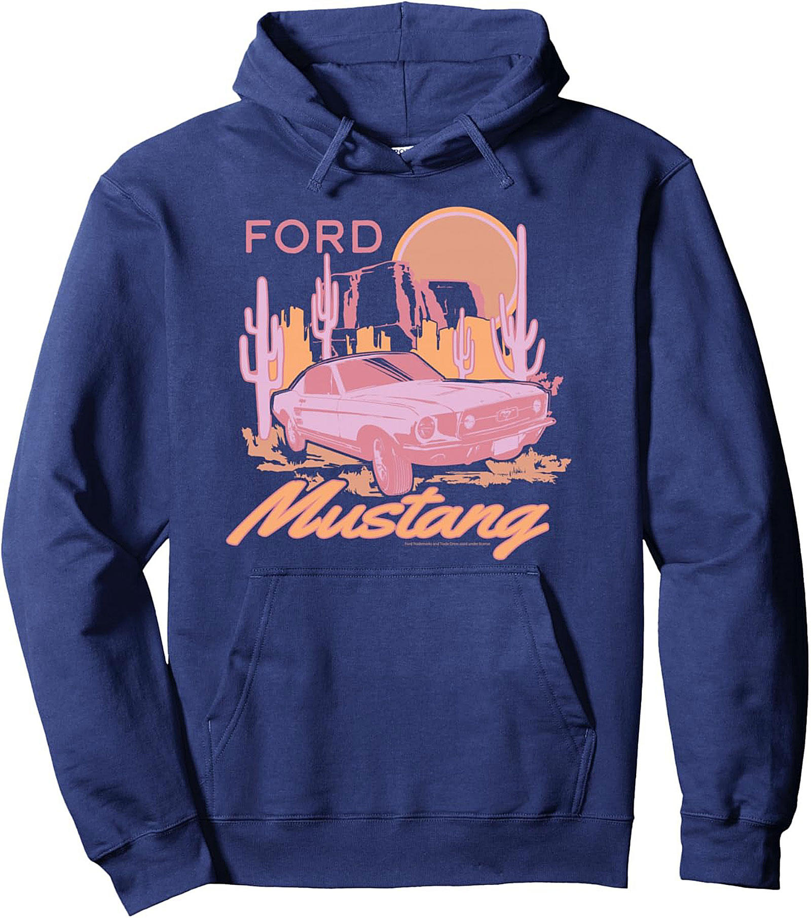 Retro Mustang Graphic Hoodie Vintage Car Pullover