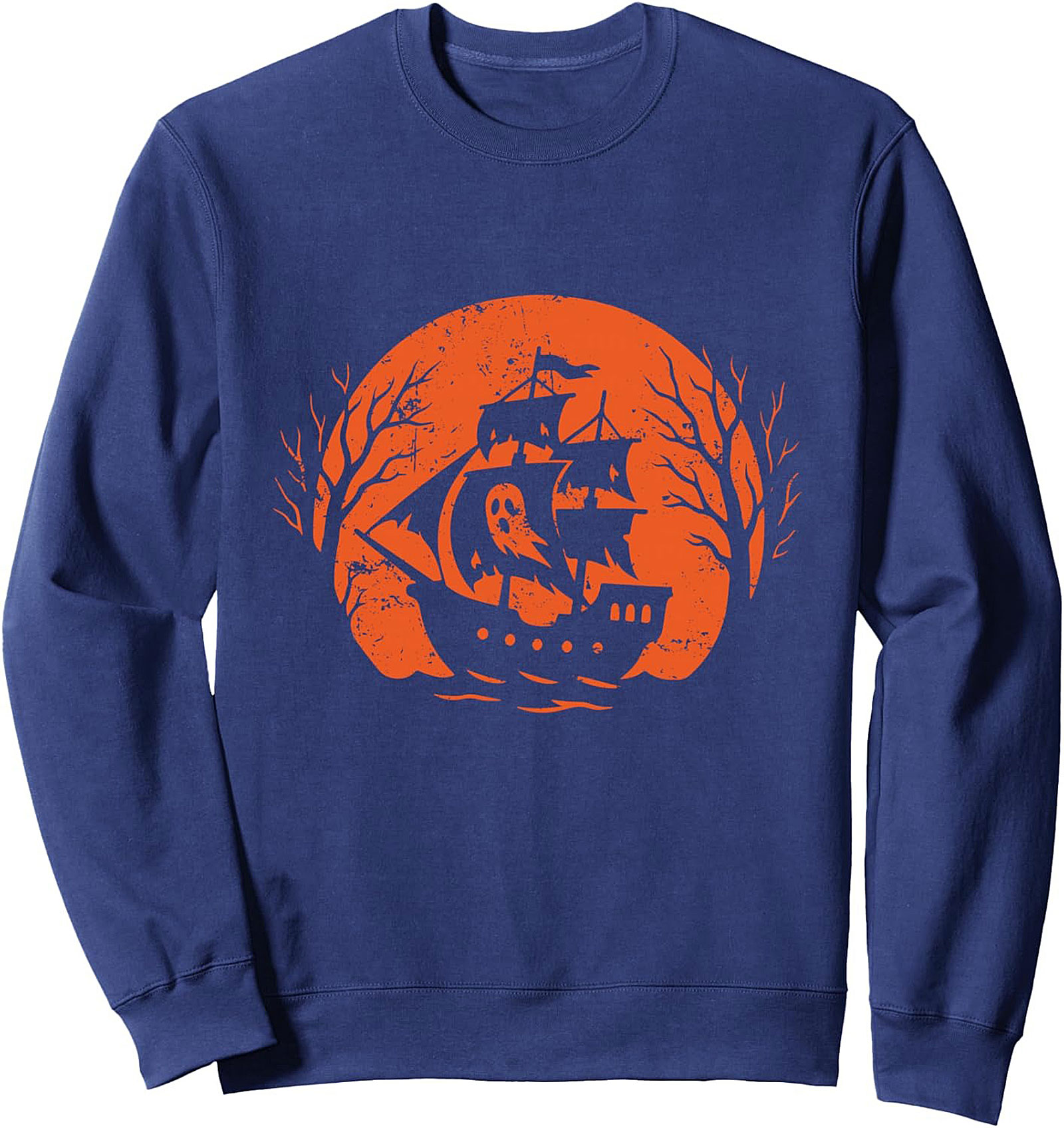 Ghost Ship Halloween Crewneck Sweatshirt | Spooky Pullover