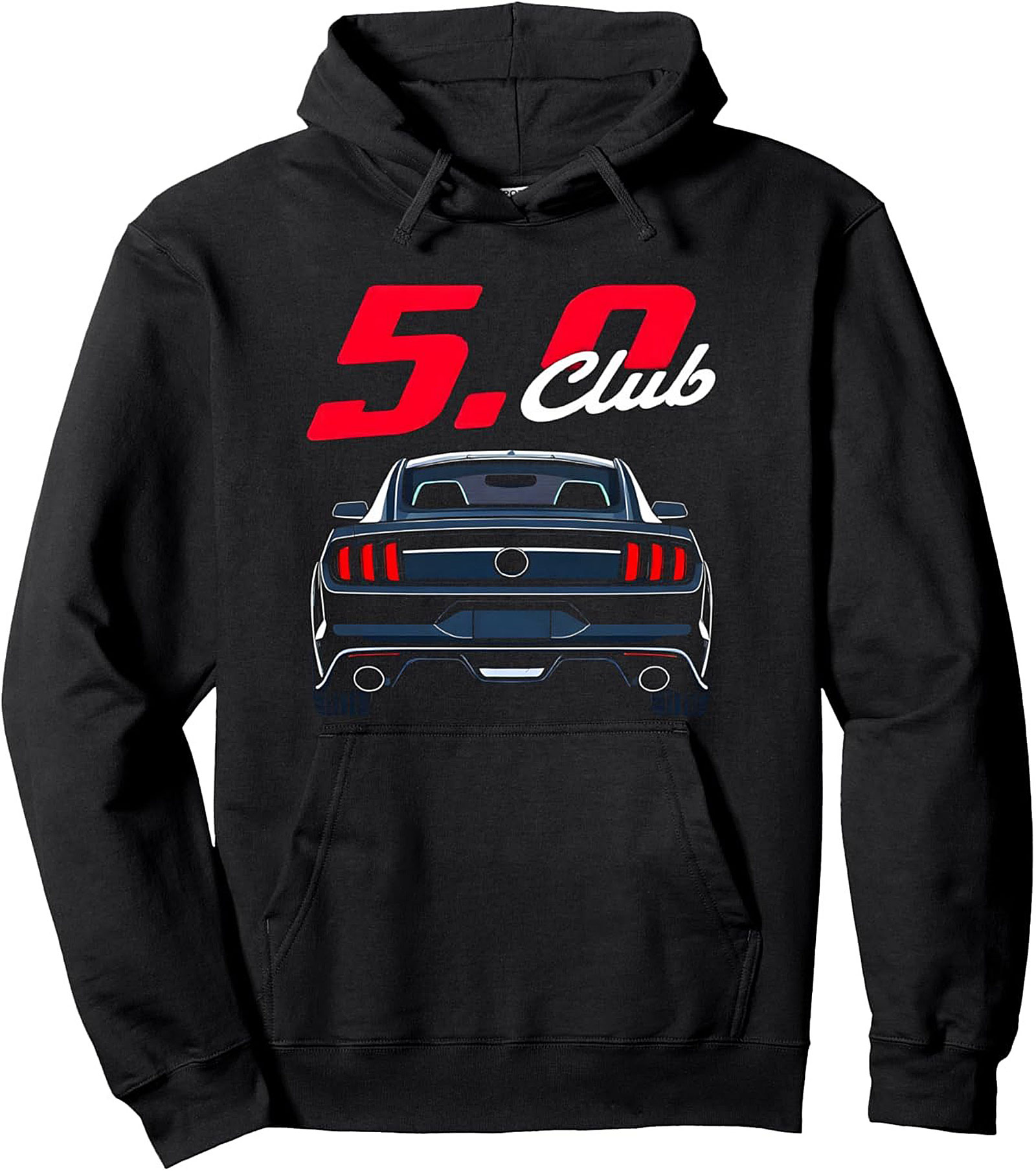 Mustang 5.0 Club Pullover Hoodie V8 Graphic Unisex Fit