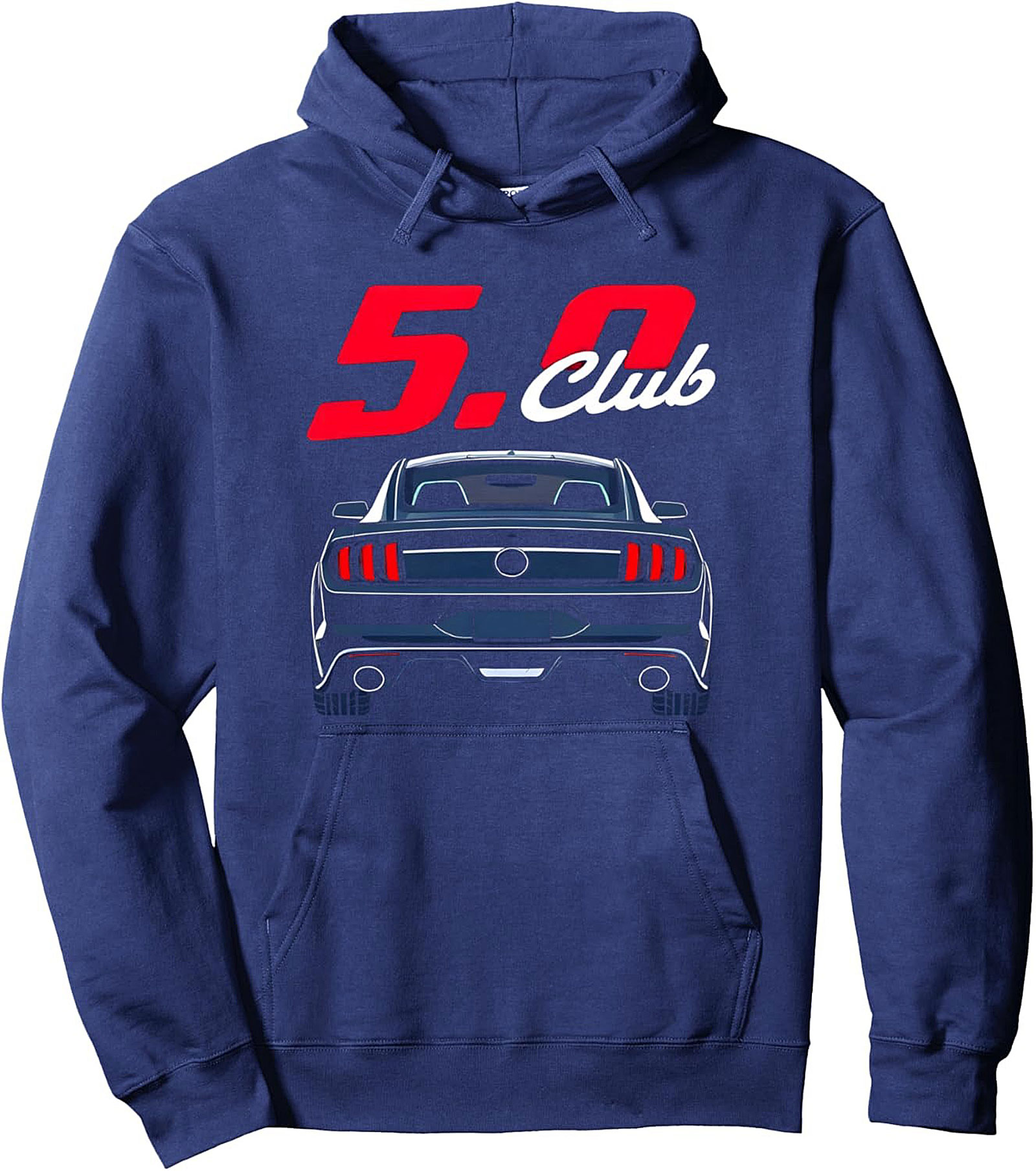 Mustang 5.0 Club Pullover Hoodie V8 Graphic Unisex Fit