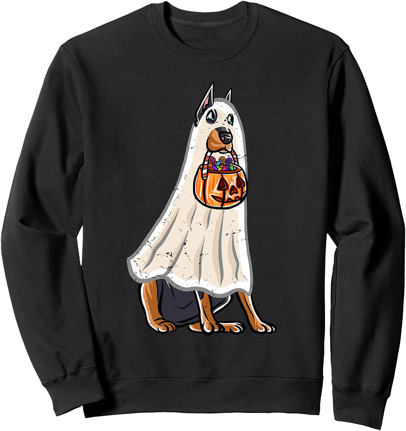 Doberman Ghost Halloween Crewneck Sweatshirt | Dog Gift