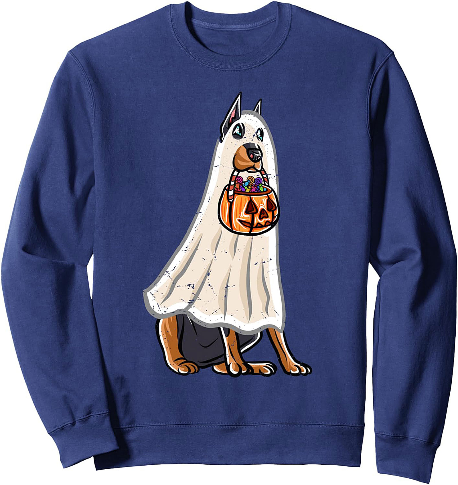 Doberman Ghost Halloween Crewneck Sweatshirt | Dog Gift