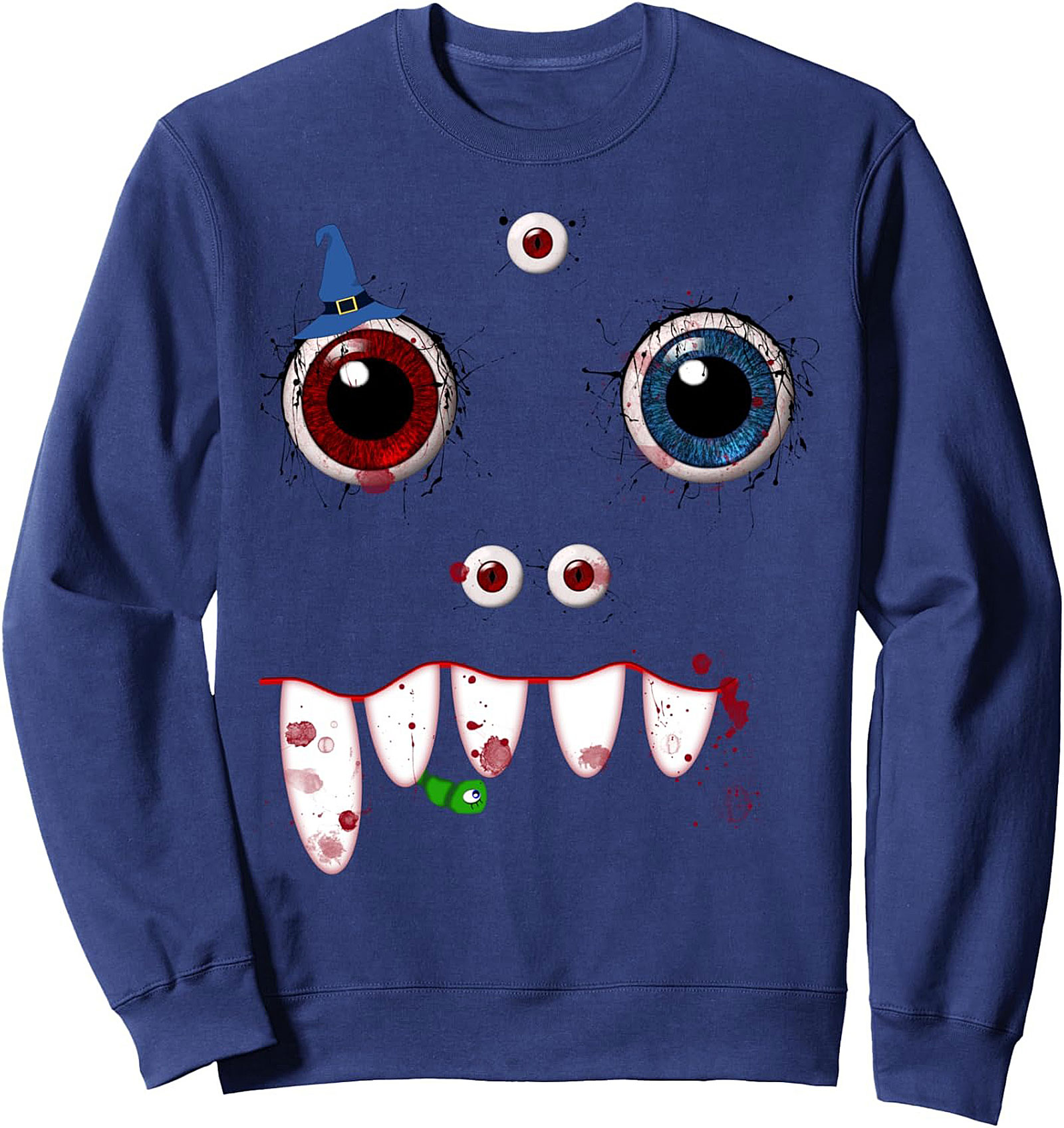 Scary Monster Eyes Crewneck Sweatshirt | Halloween Pullover