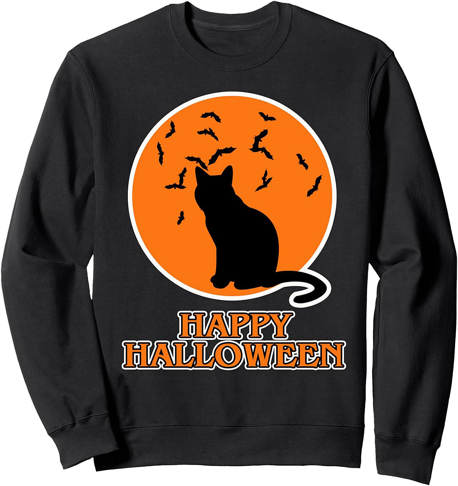 Halloween Black Cat Graphic Sweatshirt | Cozy Pullover