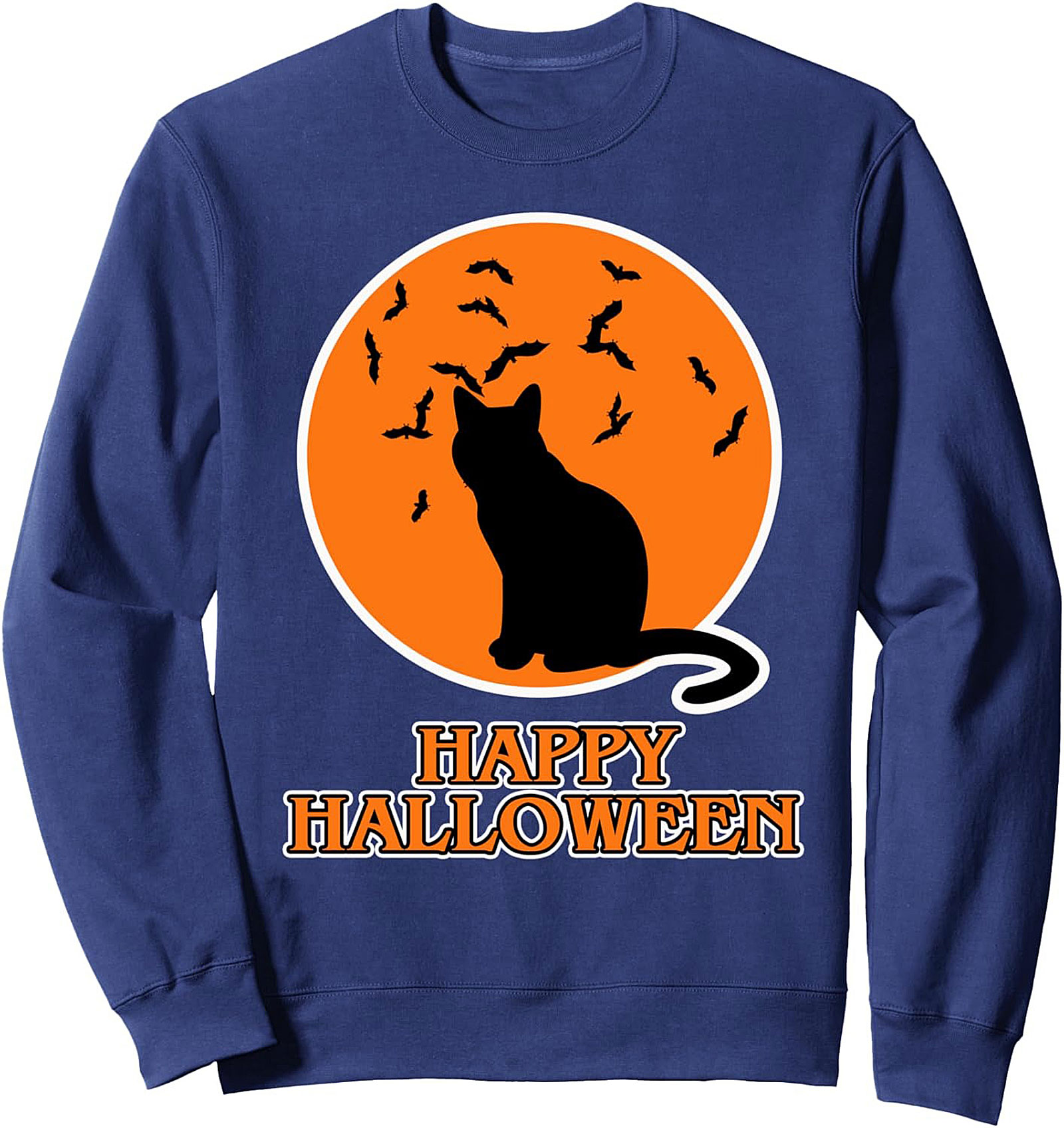 Halloween Black Cat Graphic Sweatshirt | Cozy Pullover