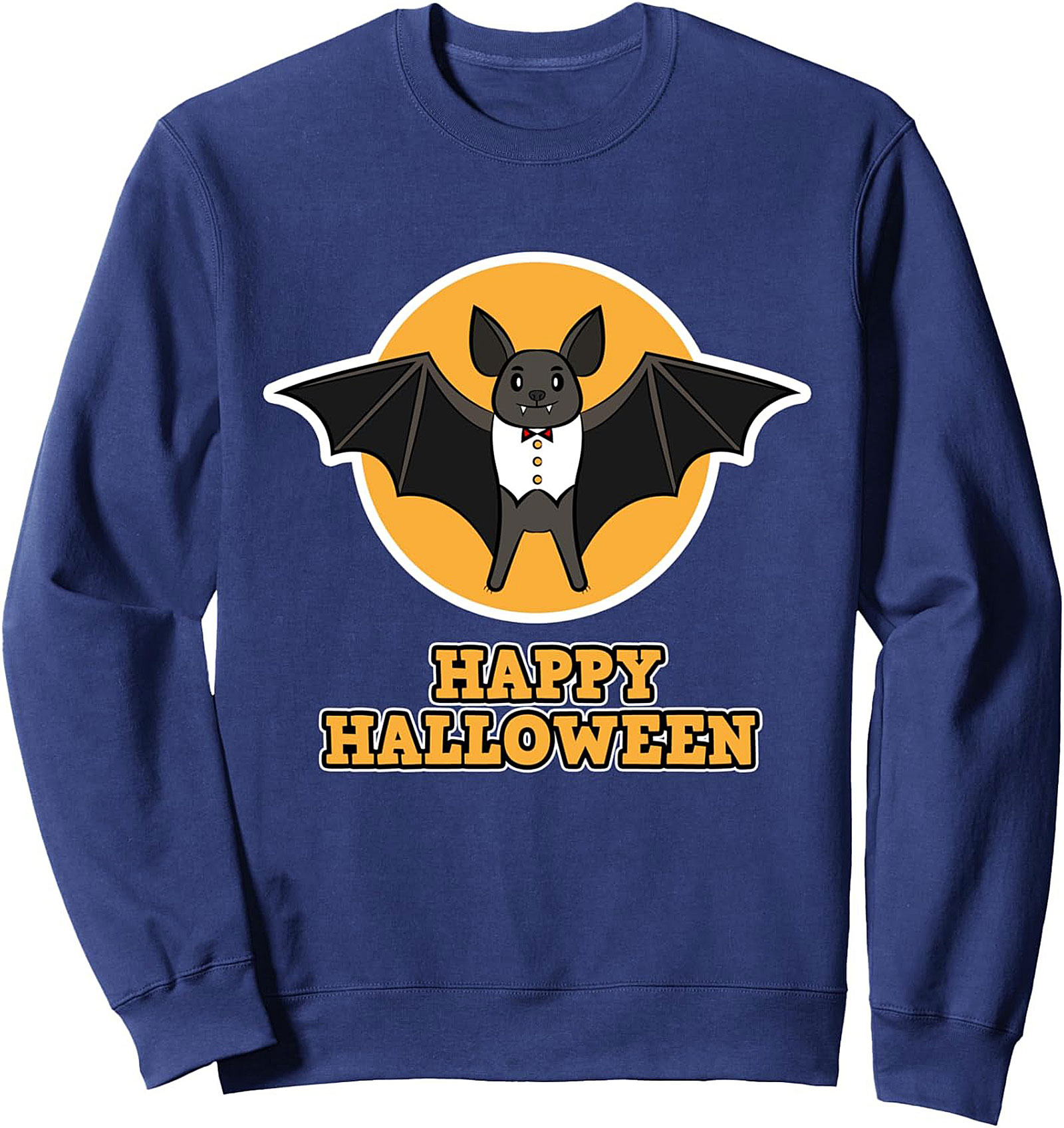 Cute Happy Halloween Bat Graphic Sweatshirt | Cozy Crewneck