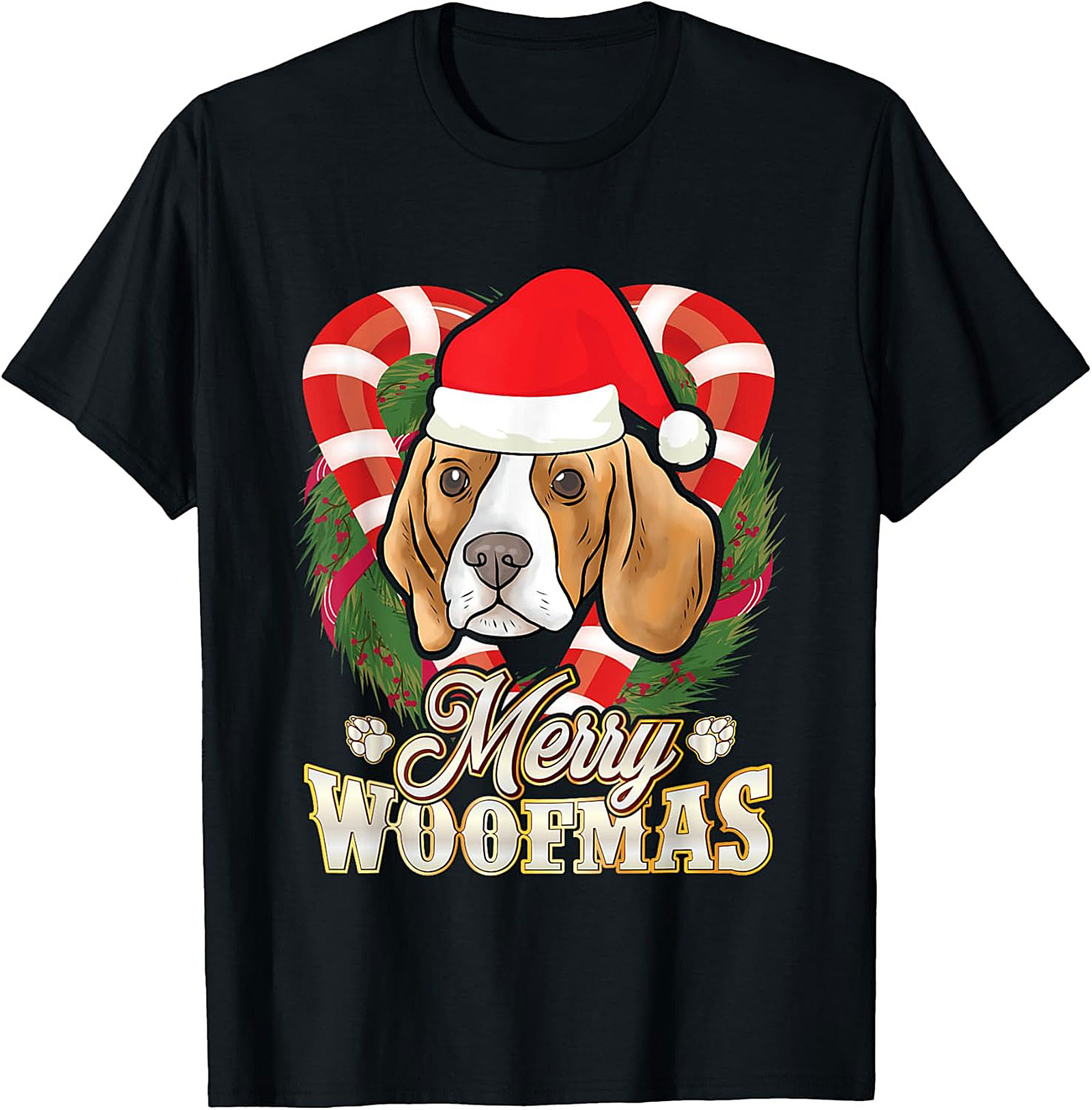 Merry Woofmas Beagle Christmas T-shirt – Funny Dog Lover Graphic Tee