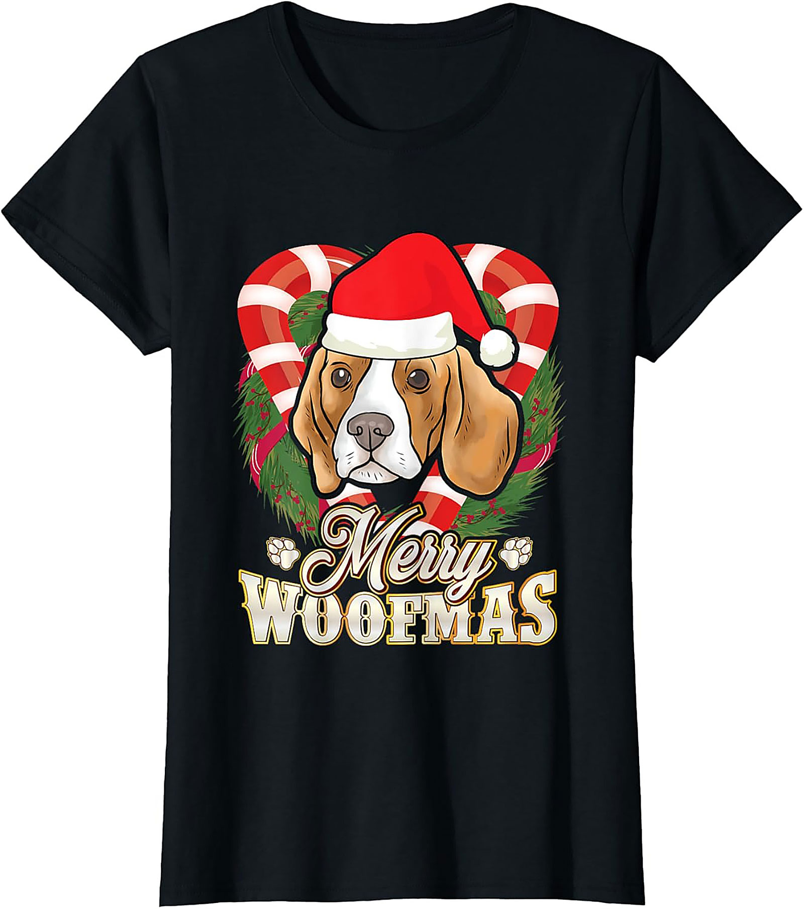 Merry Woofmas Beagle Christmas T-shirt – Funny Dog Lover Graphic Tee