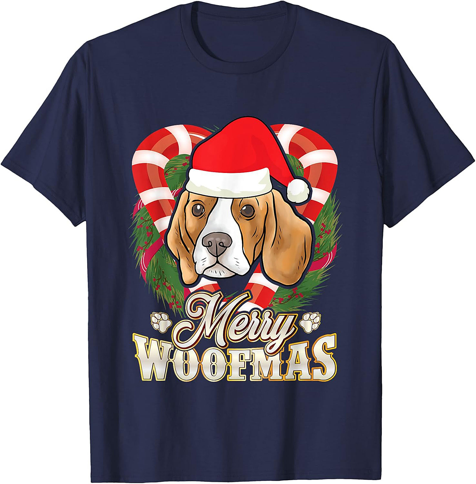 Merry Woofmas Beagle Christmas T-shirt – Funny Dog Lover Graphic Tee