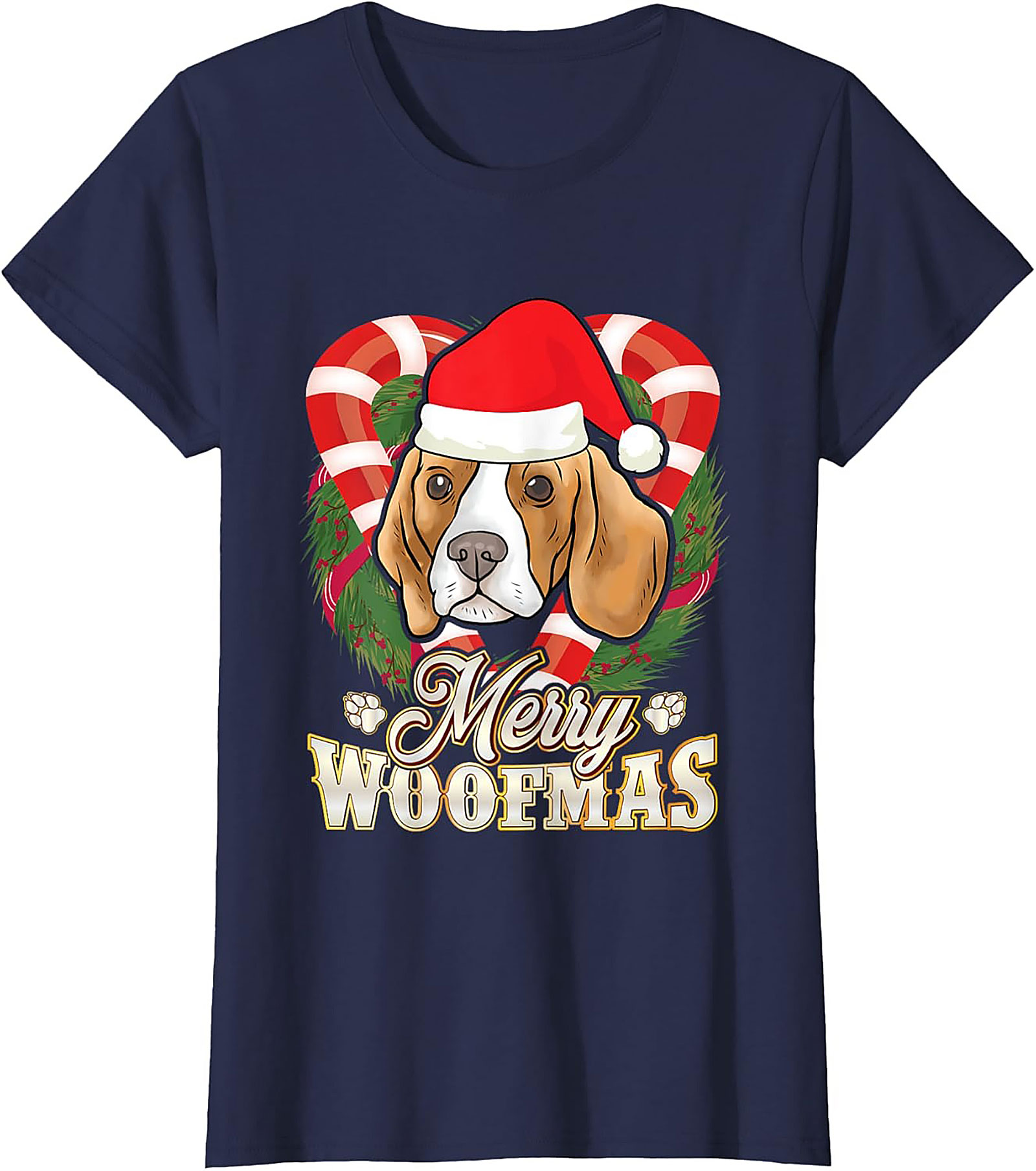 Merry Woofmas Beagle Christmas T-shirt – Funny Dog Lover Graphic Tee