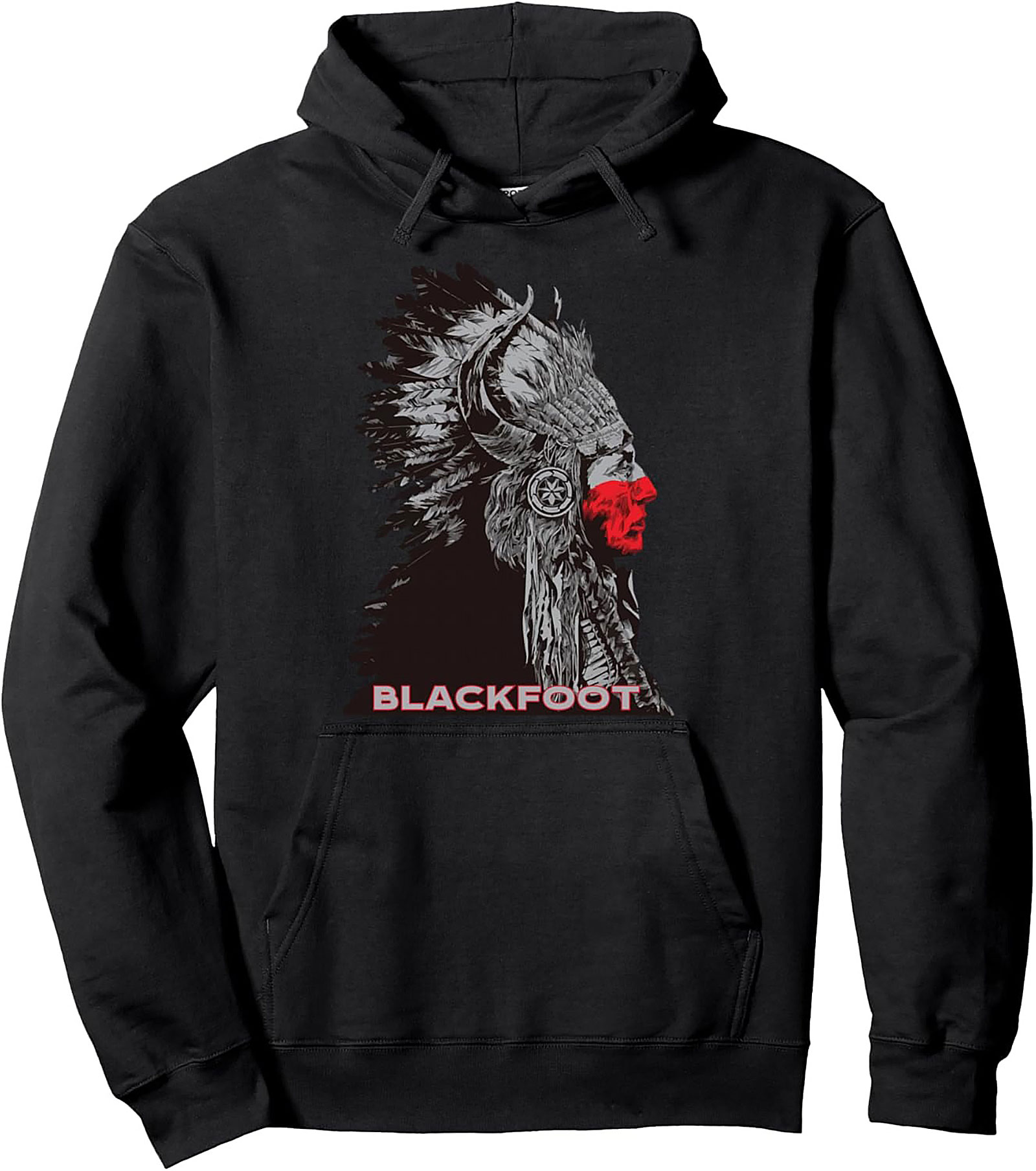 Blackfoot Chief Graphic Hoodie Native American Pullover