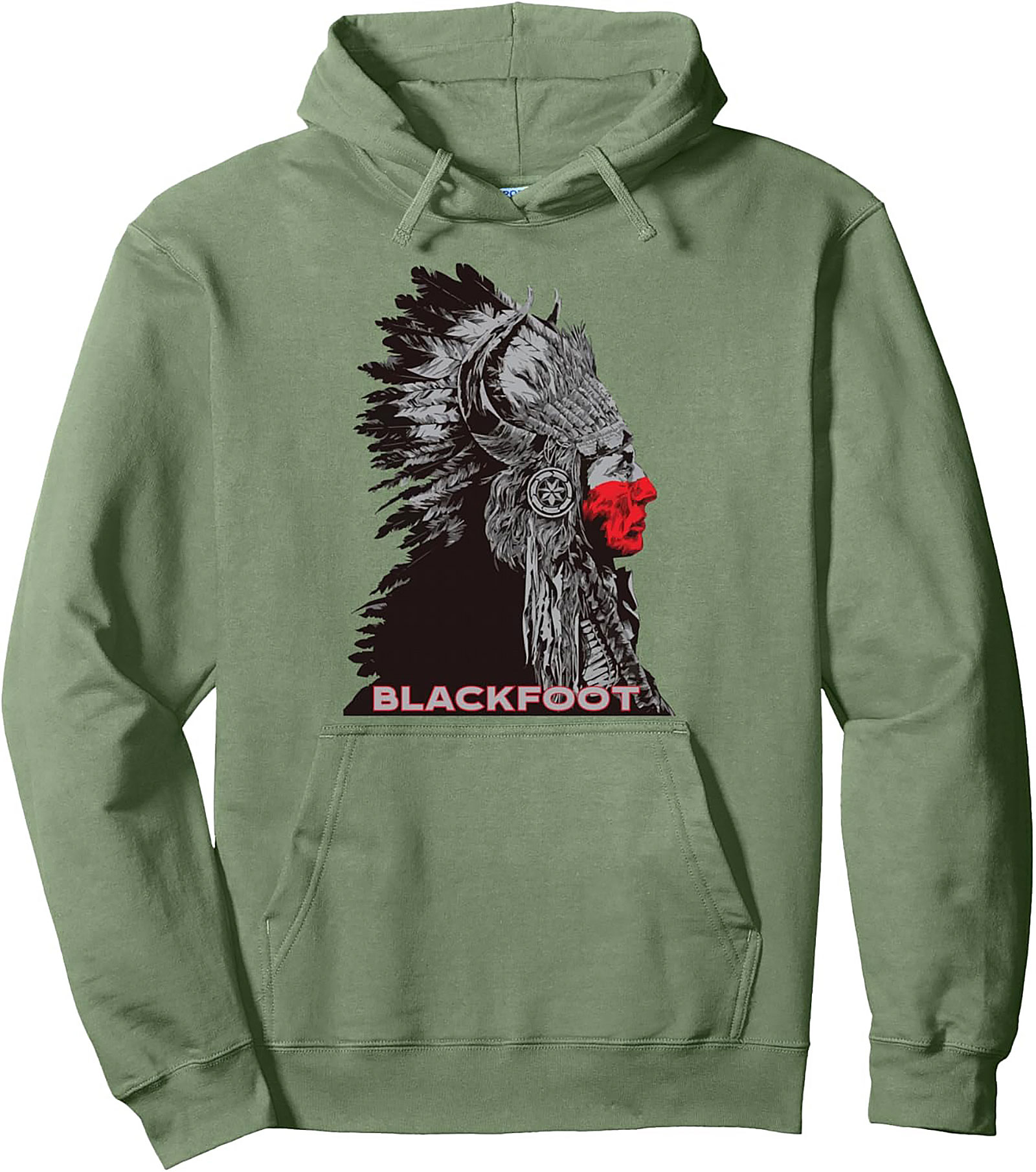 Blackfoot Chief Graphic Hoodie Native American Pullover