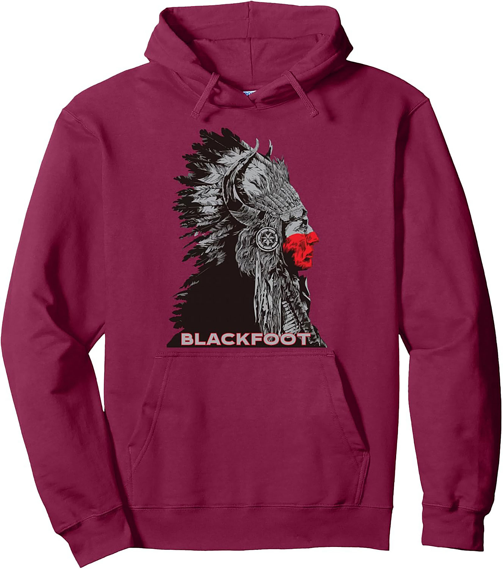 Blackfoot Chief Graphic Hoodie Native American Pullover
