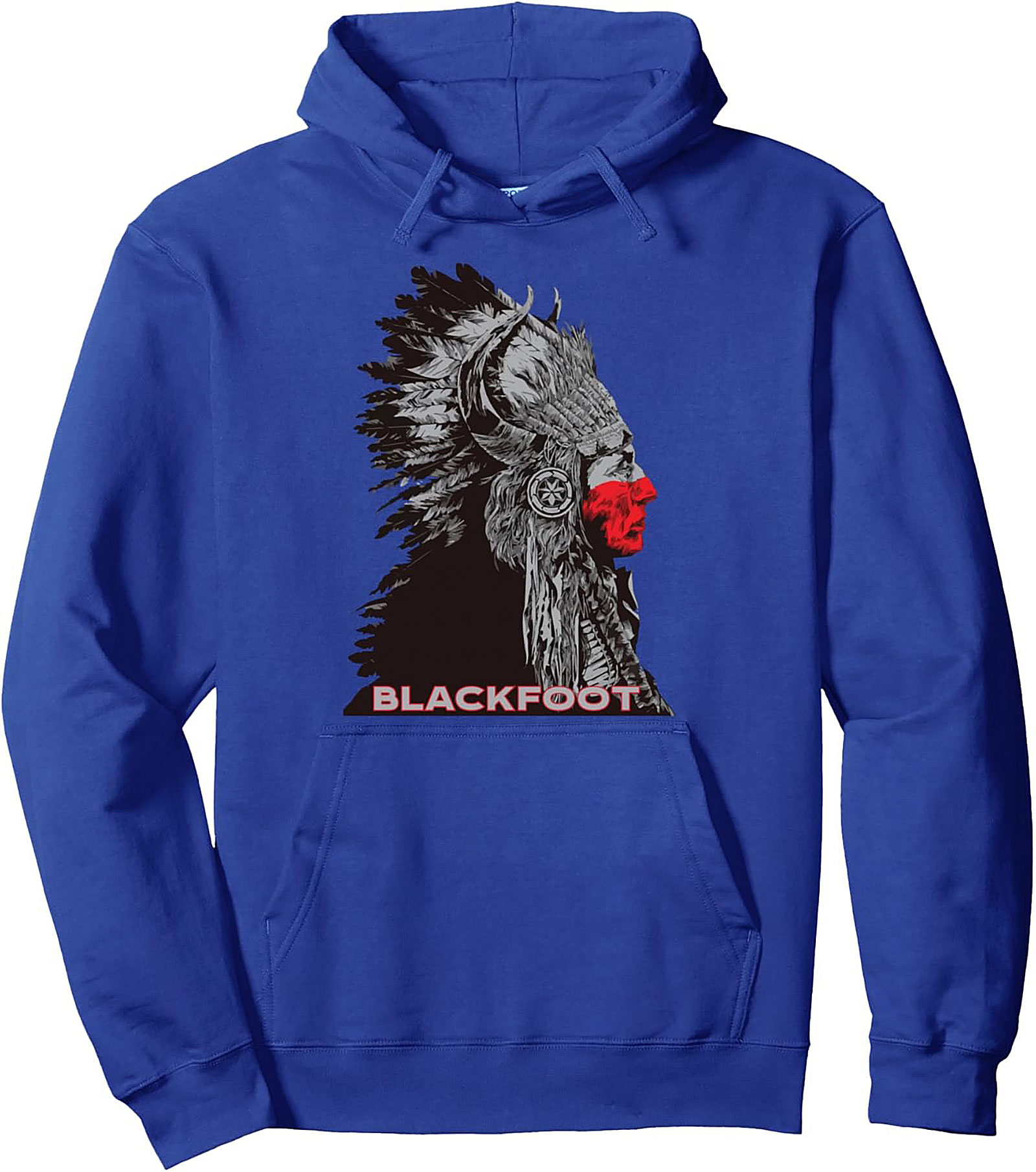 Blackfoot Chief Graphic Hoodie Native American Pullover