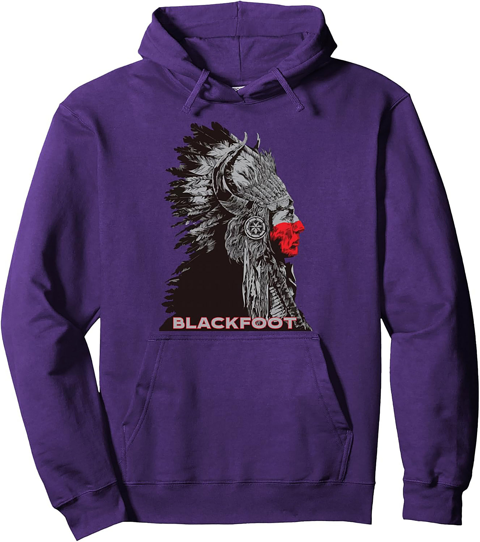 Blackfoot Chief Graphic Hoodie Native American Pullover